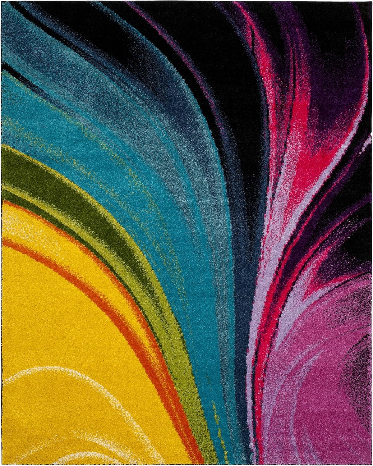 image:imageSAFAVIEH Area Rug 8x10 Fiesta Shag Collection Large Multi Modern Abstract Design NonShedding amp Easy Cleaning Ideal for Living Room Bedroom Dining Space FSG372M