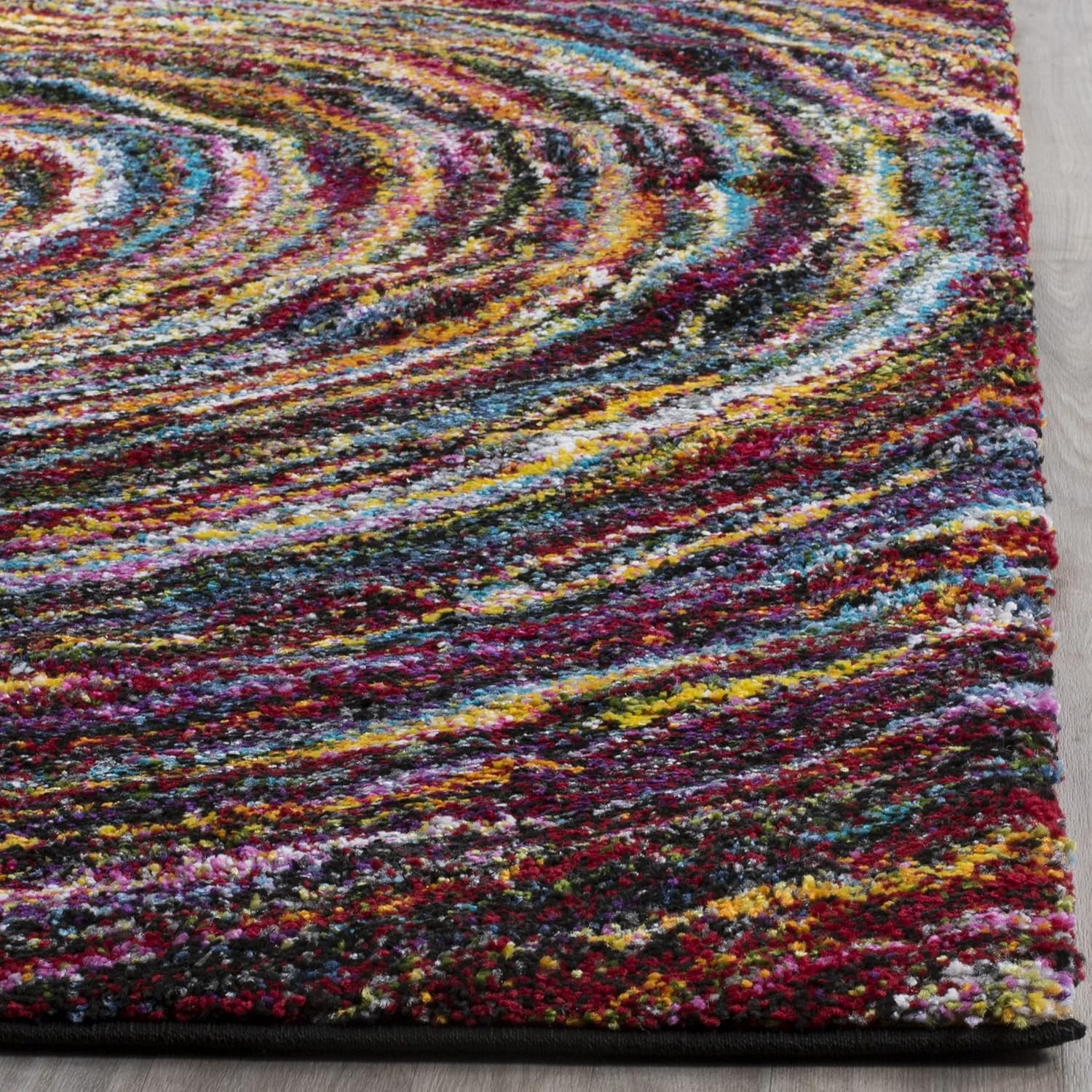 image:imageSAFAVIEH Area Rug 8x10 Fiesta Shag Collection Large Multi Modern Abstract Design NonShedding amp Easy Cleaning Ideal for Living Room Bedroom Dining Space FSG360MMulti Color