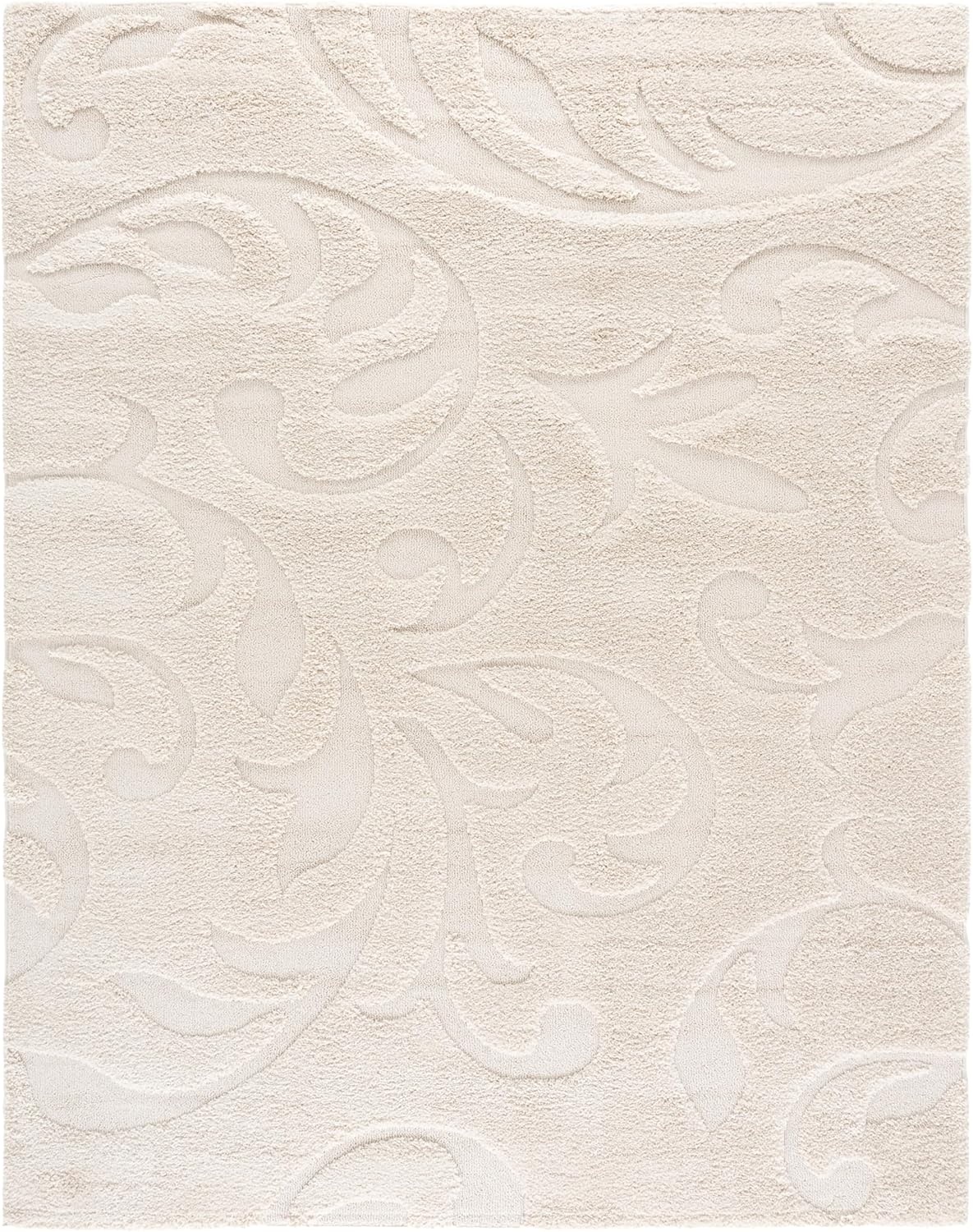 image:imageSAFAVIEH Area Rug 8x10 Florida Shag Collection Large Cream amp Blue Scroll Design NonShedding amp Easy Cleaning Plush Thick Pile Ideal for Living Room Bedroom Dining Space SG4681165Creme