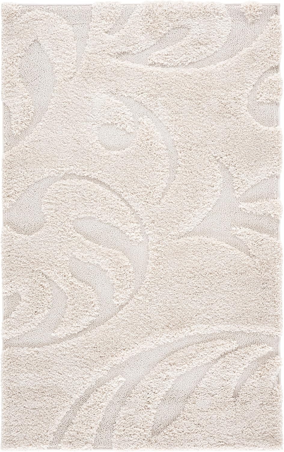 image:imageSAFAVIEH Area Rug 8x10 Florida Shag Collection Large Cream amp Blue Scroll Design NonShedding amp Easy Cleaning Plush Thick Pile Ideal for Living Room Bedroom Dining Space SG4681165Creme