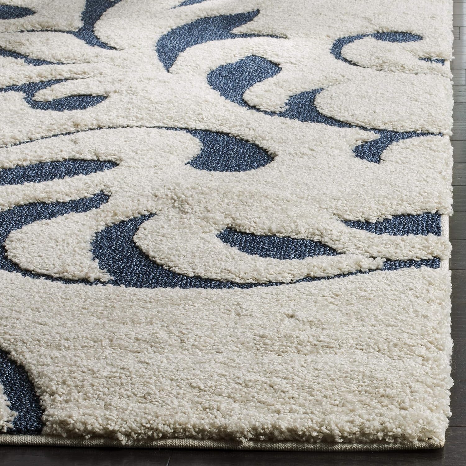 image:imageSAFAVIEH Area Rug 8x10 Florida Shag Collection Large Cream amp Blue Scroll Design NonShedding amp Easy Cleaning Plush Thick Pile Ideal for Living Room Bedroom Dining Space SG4681165CreamBlue