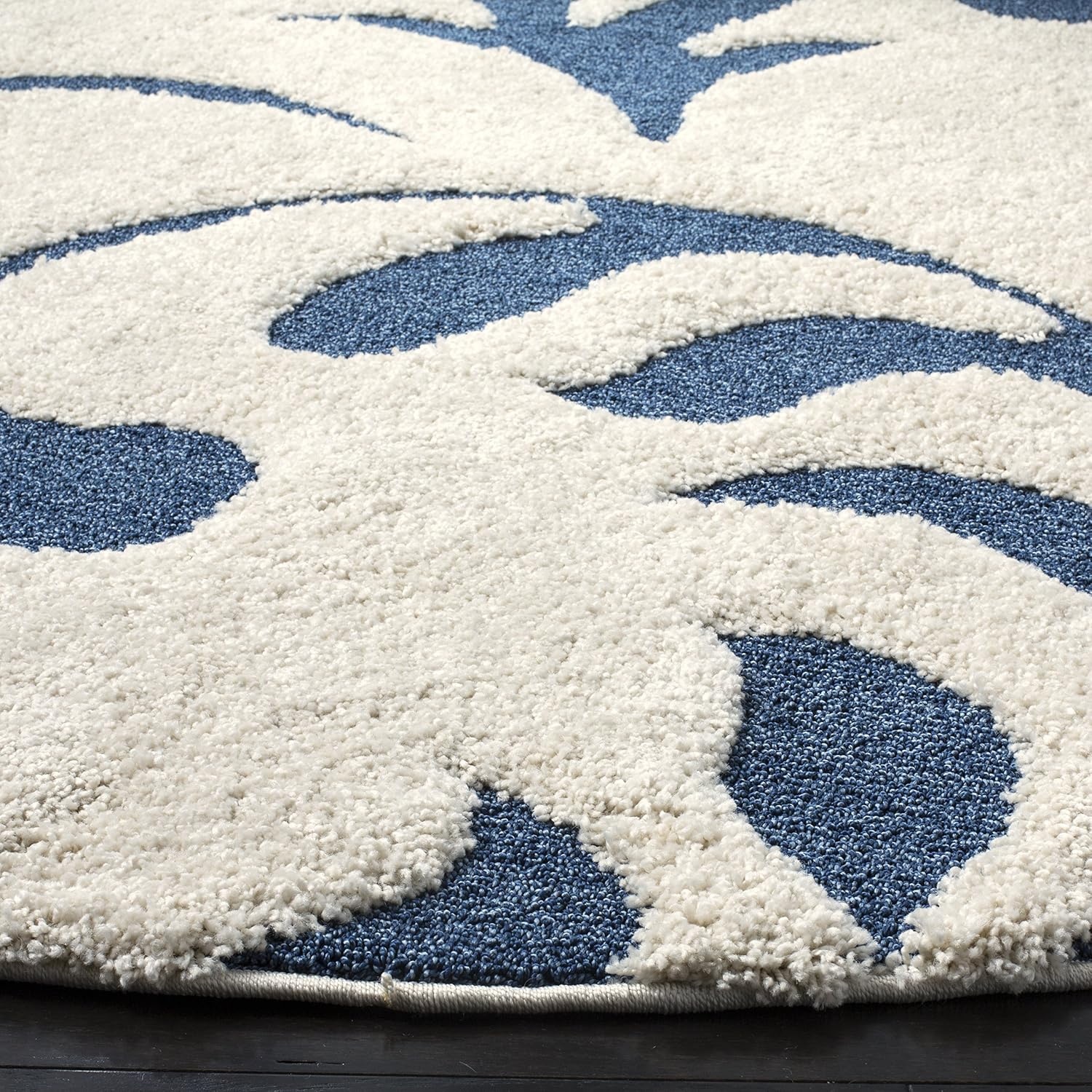 image:imageSAFAVIEH Area Rug 8x10 Florida Shag Collection Large Cream amp Blue Scroll Design NonShedding amp Easy Cleaning Plush Thick Pile Ideal for Living Room Bedroom Dining Space SG4681165CreamBlue