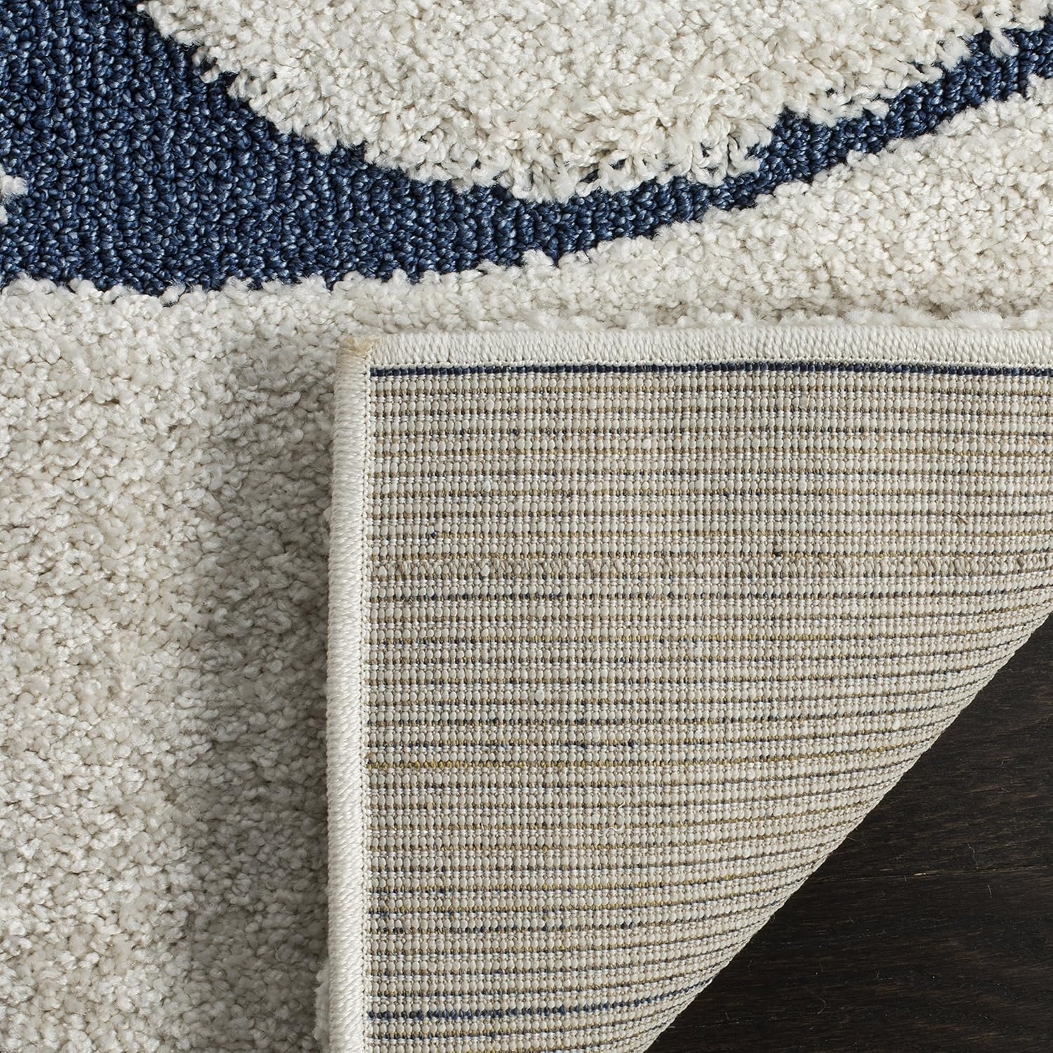 image:imageSAFAVIEH Area Rug 8x10 Florida Shag Collection Large Cream amp Blue Scroll Design NonShedding amp Easy Cleaning Plush Thick Pile Ideal for Living Room Bedroom Dining Space SG4681165CreamBlue