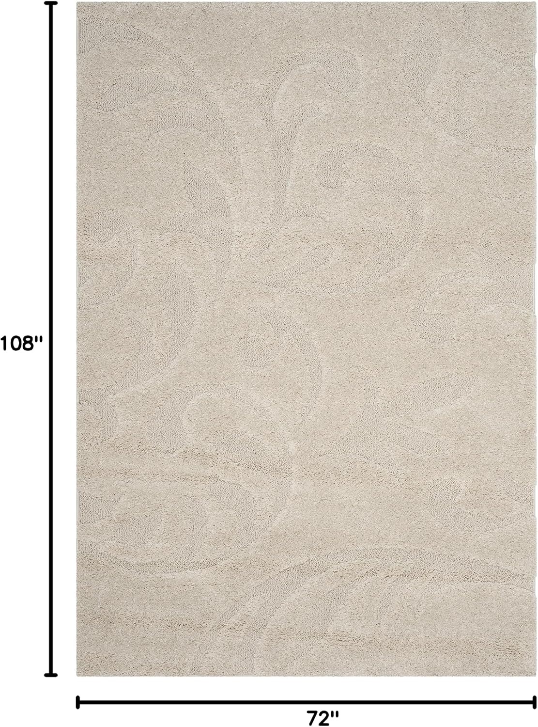 image:imageSAFAVIEH Area Rug 8x10 Florida Shag Collection Large Cream amp Blue Scroll Design NonShedding amp Easy Cleaning Plush Thick Pile Ideal for Living Room Bedroom Dining Space SG4681165Creme