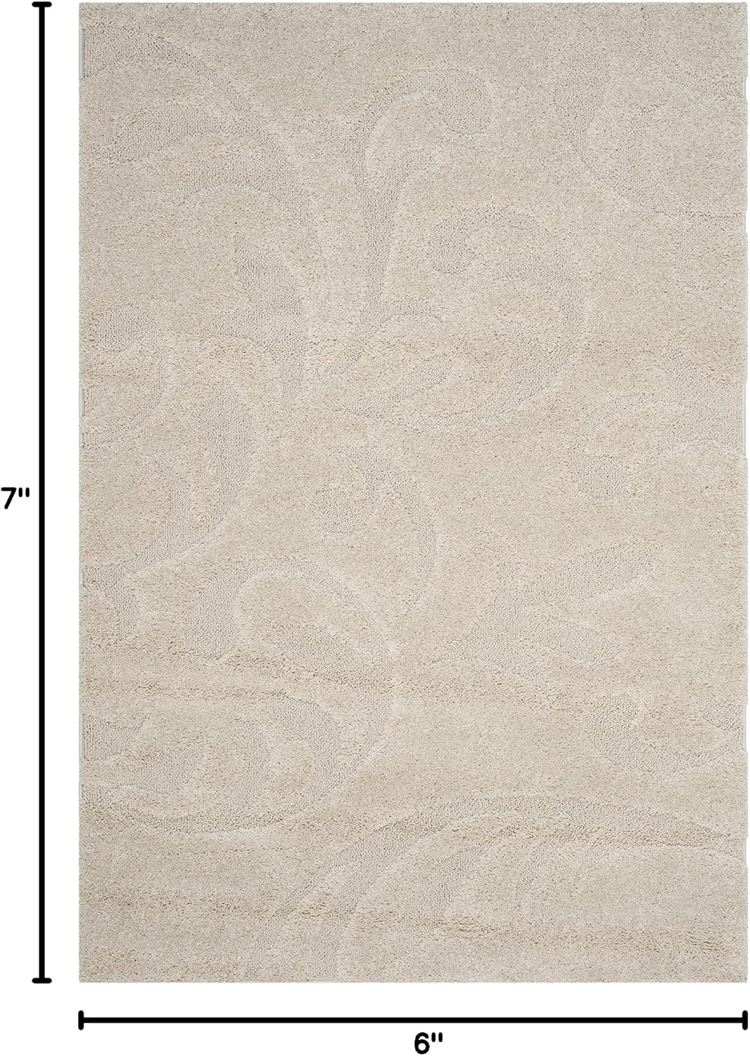 image:imageSAFAVIEH Area Rug 8x10 Florida Shag Collection Large Cream amp Blue Scroll Design NonShedding amp Easy Cleaning Plush Thick Pile Ideal for Living Room Bedroom Dining Space SG4681165Creme