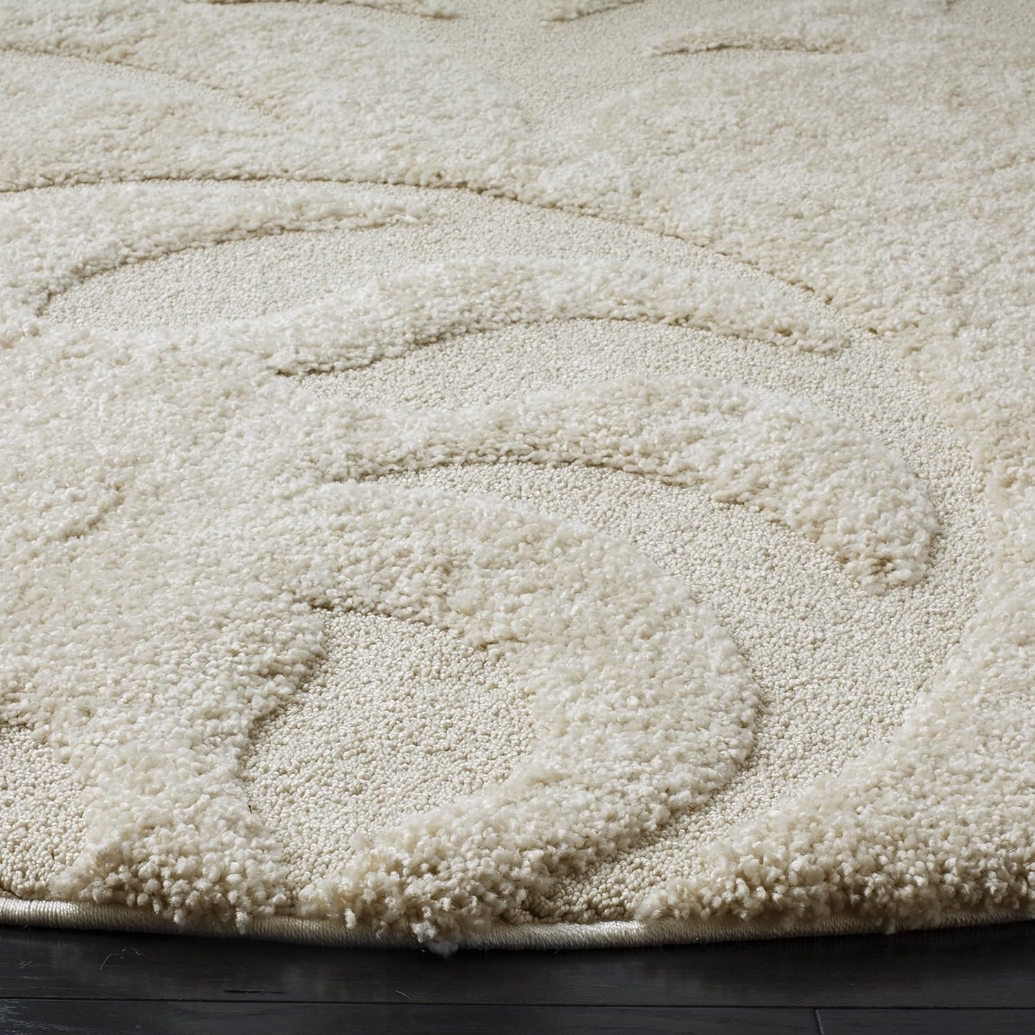 image:imageSAFAVIEH Area Rug 8x10 Florida Shag Collection Large Cream amp Blue Scroll Design NonShedding amp Easy Cleaning Plush Thick Pile Ideal for Living Room Bedroom Dining Space SG4681165Creme
