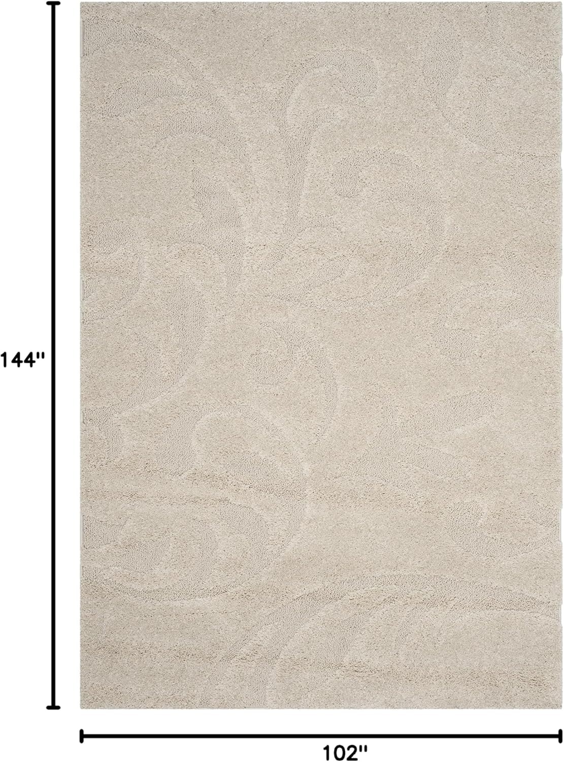 image:imageSAFAVIEH Area Rug 8x10 Florida Shag Collection Large Cream amp Blue Scroll Design NonShedding amp Easy Cleaning Plush Thick Pile Ideal for Living Room Bedroom Dining Space SG4681165Creme