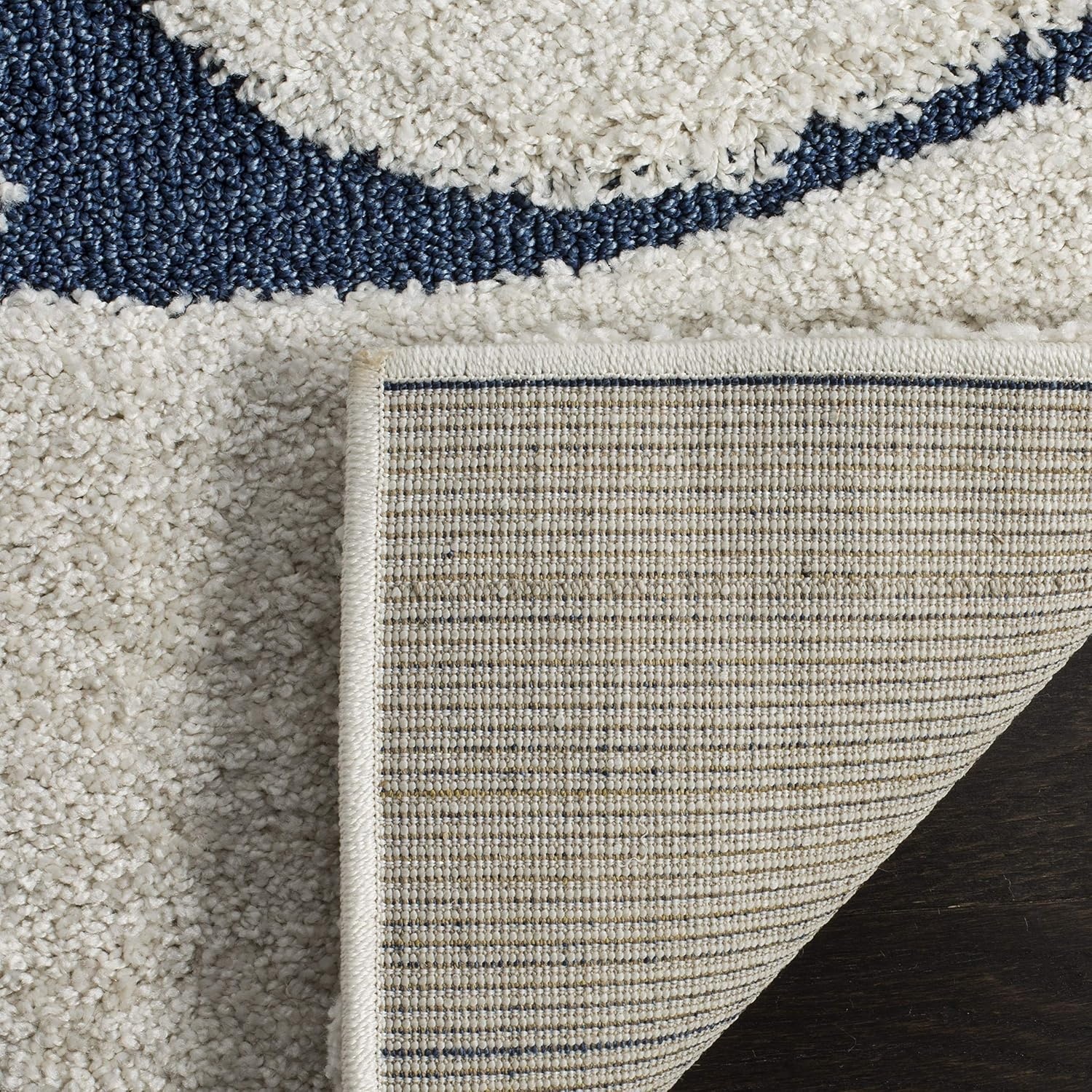 image:imageSAFAVIEH Area Rug 8x10 Florida Shag Collection Large Cream amp Blue Scroll Design NonShedding amp Easy Cleaning Plush Thick Pile Ideal for Living Room Bedroom Dining Space SG4681165CreamBlue