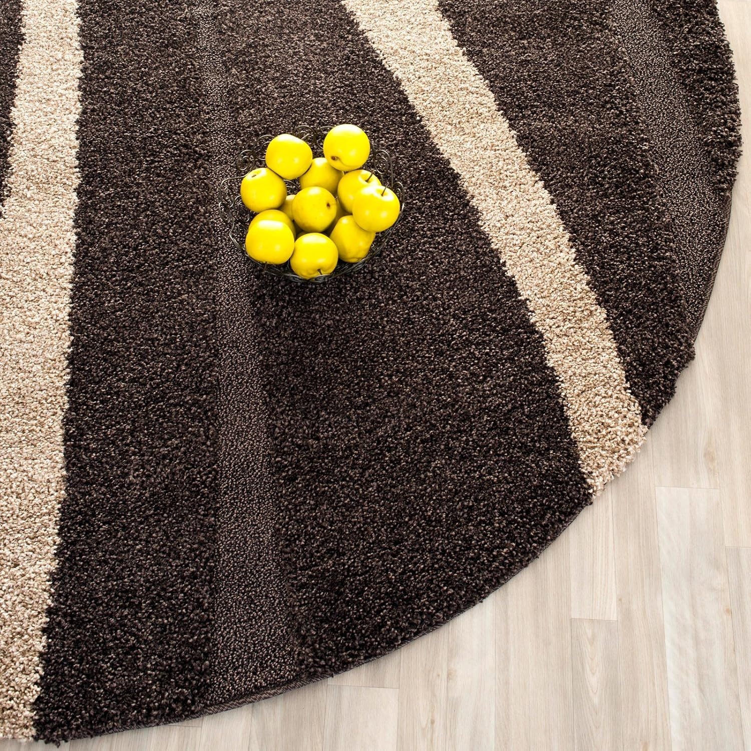 image:imageSAFAVIEH Area Rug 8x10 Florida Shag Collection Large Cream amp Dark Brown Stripe Design NonShedding amp Easy Cleaning Plush Thick Pile Ideal for Living Room Bedroom Dining Space SG4511128