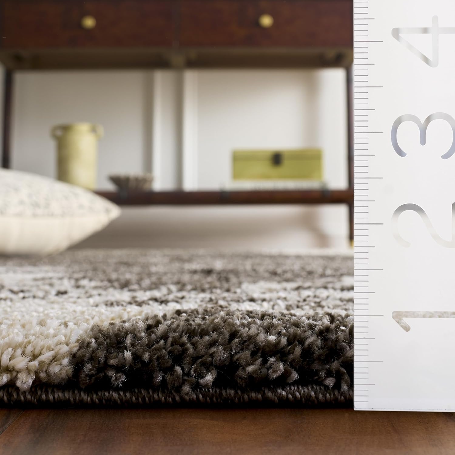 image:imageSAFAVIEH Area Rug 8x10 Florida Shag Collection Large Smoke amp Beige Floral Design NonShedding amp Easy Cleaning Plush Thick Pile Ideal for Living Room Bedroom Dining Space SG4587913