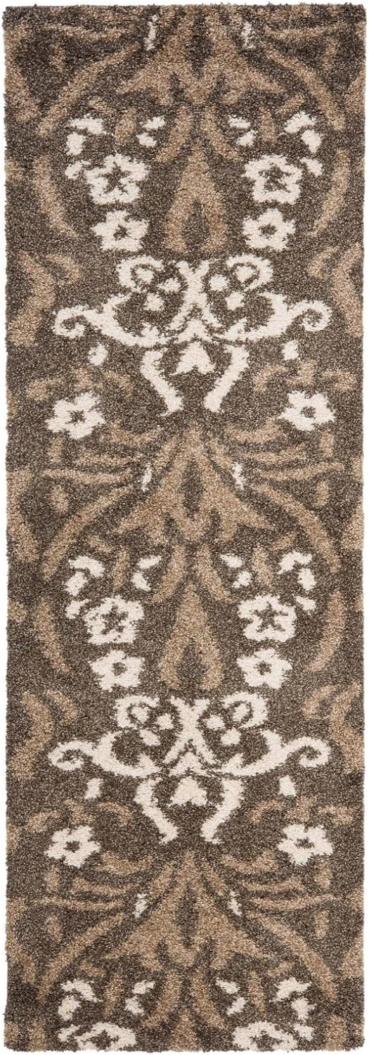 image:imageSAFAVIEH Area Rug 8x10 Florida Shag Collection Large Smoke amp Beige Floral Design NonShedding amp Easy Cleaning Plush Thick Pile Ideal for Living Room Bedroom Dining Space SG4577913BeigeCream