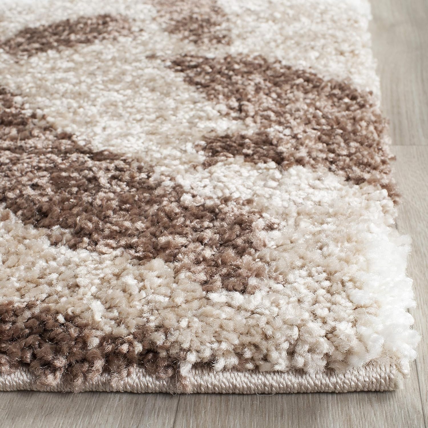 image:imageSAFAVIEH Area Rug 8x10 Florida Shag Collection Large Smoke amp Beige Floral Design NonShedding amp Easy Cleaning Plush Thick Pile Ideal for Living Room Bedroom Dining Space SG4577913BeigeCream