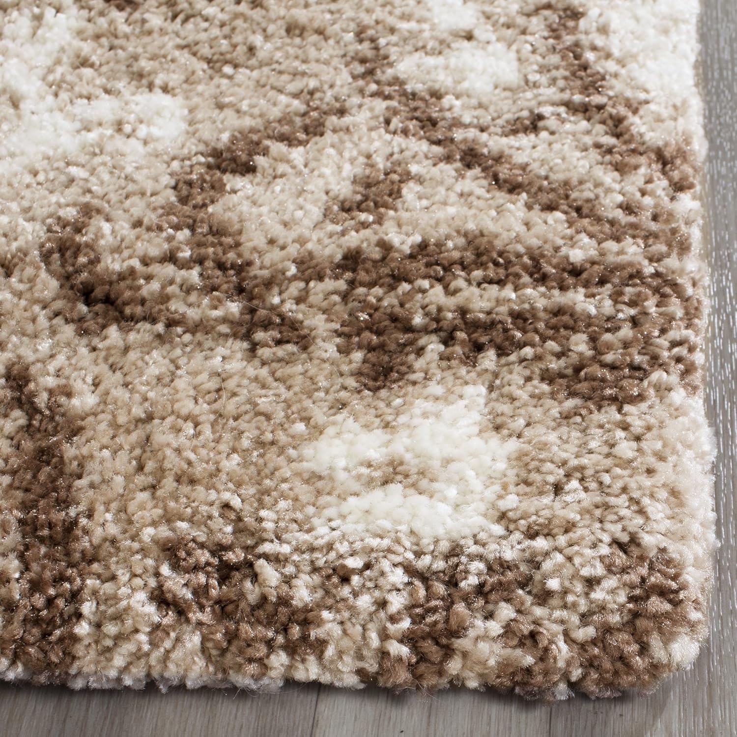 image:imageSAFAVIEH Area Rug 8x10 Florida Shag Collection Large Smoke amp Beige Floral Design NonShedding amp Easy Cleaning Plush Thick Pile Ideal for Living Room Bedroom Dining Space SG4577913BeigeCream