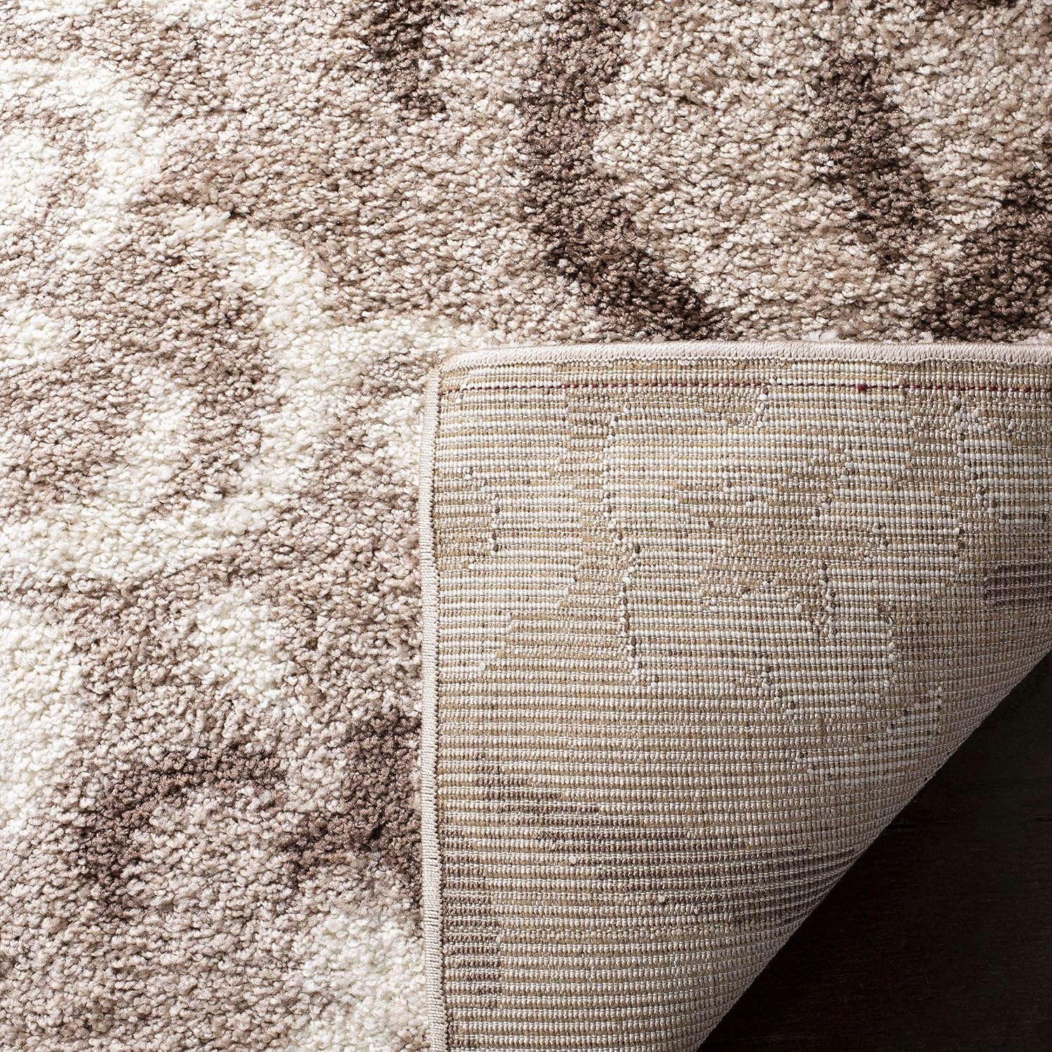 image:imageSAFAVIEH Area Rug 8x10 Florida Shag Collection Large Smoke amp Beige Floral Design NonShedding amp Easy Cleaning Plush Thick Pile Ideal for Living Room Bedroom Dining Space SG4577913BeigeCream
