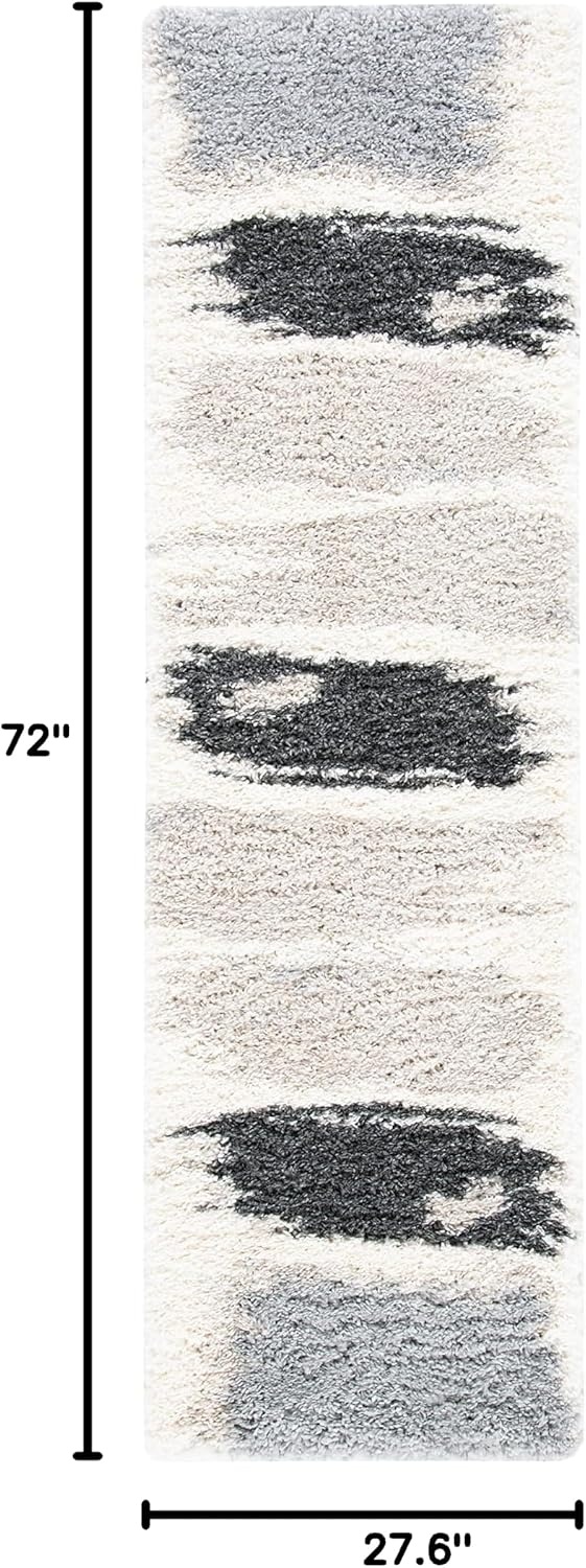 image:imageSAFAVIEH Area Rug 8x10 Fontana Shag Collection Large Grey amp Ivory Modern Design NonShedding amp Easy Cleaning Ultra Plush Thick Pile Ideal for Living Room Bedroom Dining Space FNT898FGreyIvory