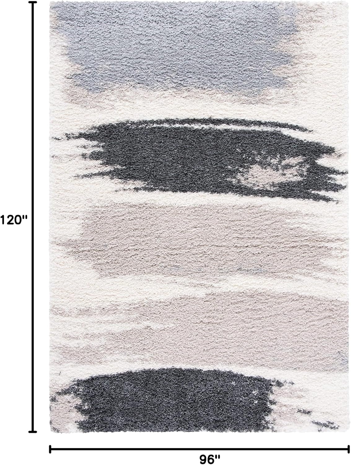 image:imageSAFAVIEH Area Rug 8x10 Fontana Shag Collection Large Grey amp Ivory Modern Design NonShedding amp Easy Cleaning Ultra Plush Thick Pile Ideal for Living Room Bedroom Dining Space FNT898FGreyIvory