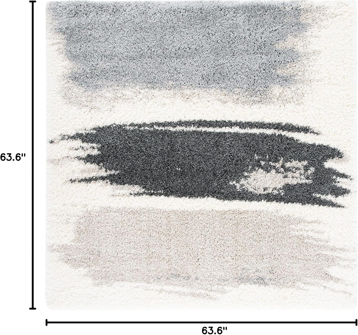 image:imageSAFAVIEH Area Rug 8x10 Fontana Shag Collection Large Grey amp Ivory Modern Design NonShedding amp Easy Cleaning Ultra Plush Thick Pile Ideal for Living Room Bedroom Dining Space FNT898FGreyIvory