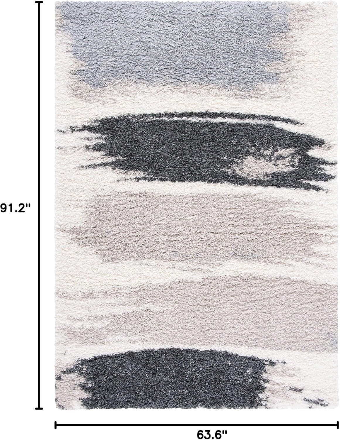 image:imageSAFAVIEH Area Rug 8x10 Fontana Shag Collection Large Grey amp Ivory Modern Design NonShedding amp Easy Cleaning Ultra Plush Thick Pile Ideal for Living Room Bedroom Dining Space FNT898FGreyIvory