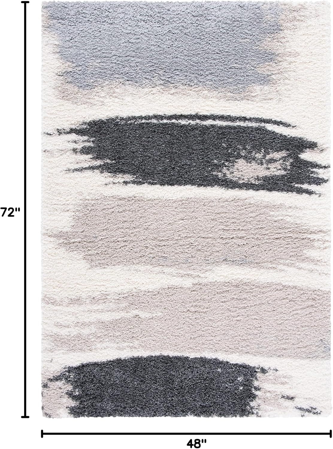 image:imageSAFAVIEH Area Rug 8x10 Fontana Shag Collection Large Grey amp Ivory Modern Design NonShedding amp Easy Cleaning Ultra Plush Thick Pile Ideal for Living Room Bedroom Dining Space FNT898FGreyIvory