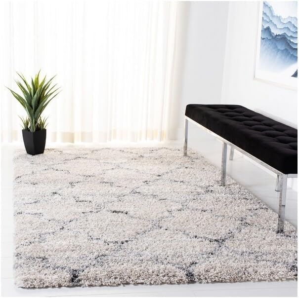 image:imageSAFAVIEH Area Rug 8x10 Fontana Shag Collection Large Grey amp Ivory Modern Design NonShedding amp Easy Cleaning Ultra Plush Thick Pile Ideal for Living Room Bedroom Dining Space FNT888FGreyIvory