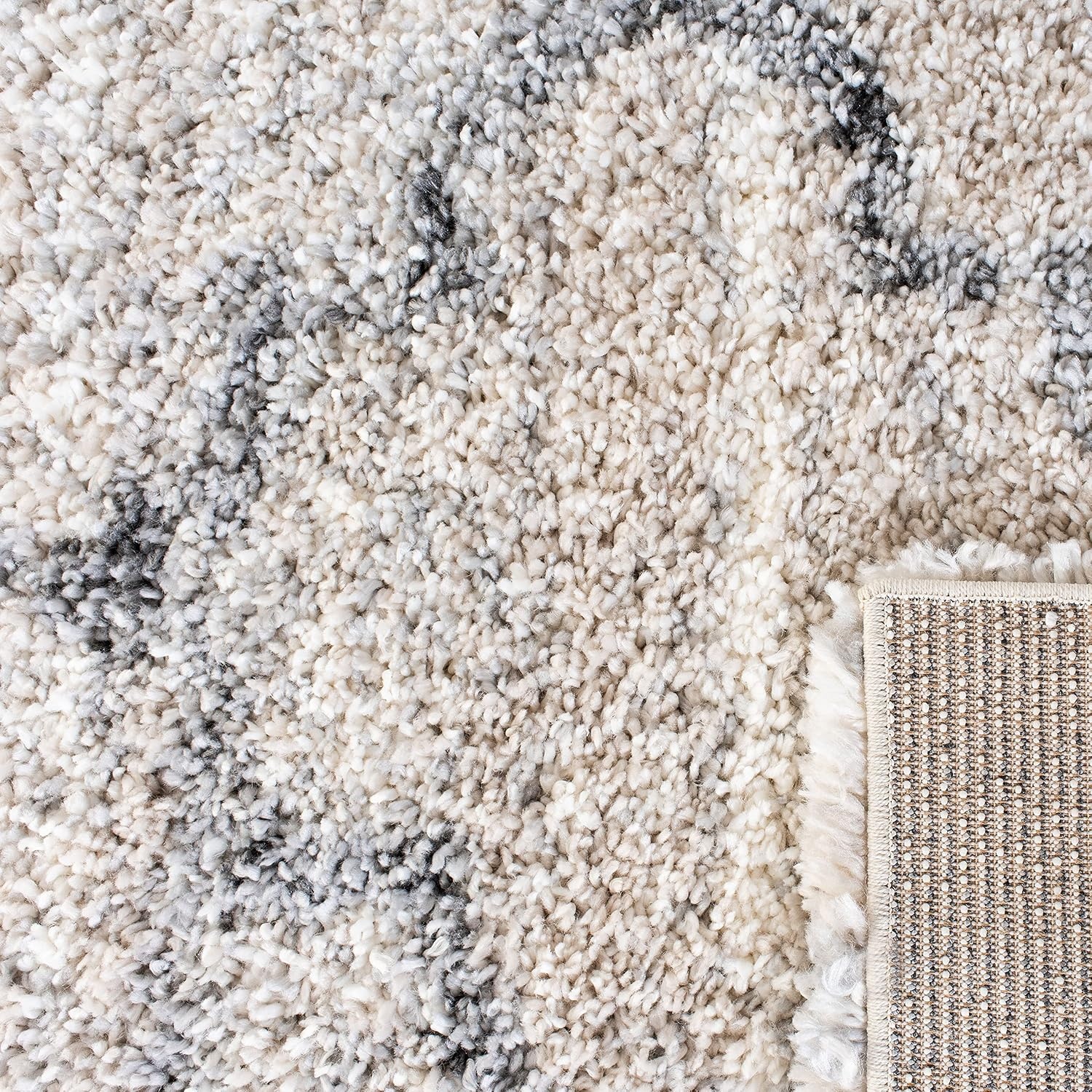 image:imageSAFAVIEH Area Rug 8x10 Fontana Shag Collection Large Grey amp Ivory Modern Design NonShedding amp Easy Cleaning Ultra Plush Thick Pile Ideal for Living Room Bedroom Dining Space FNT888FGreyIvory
