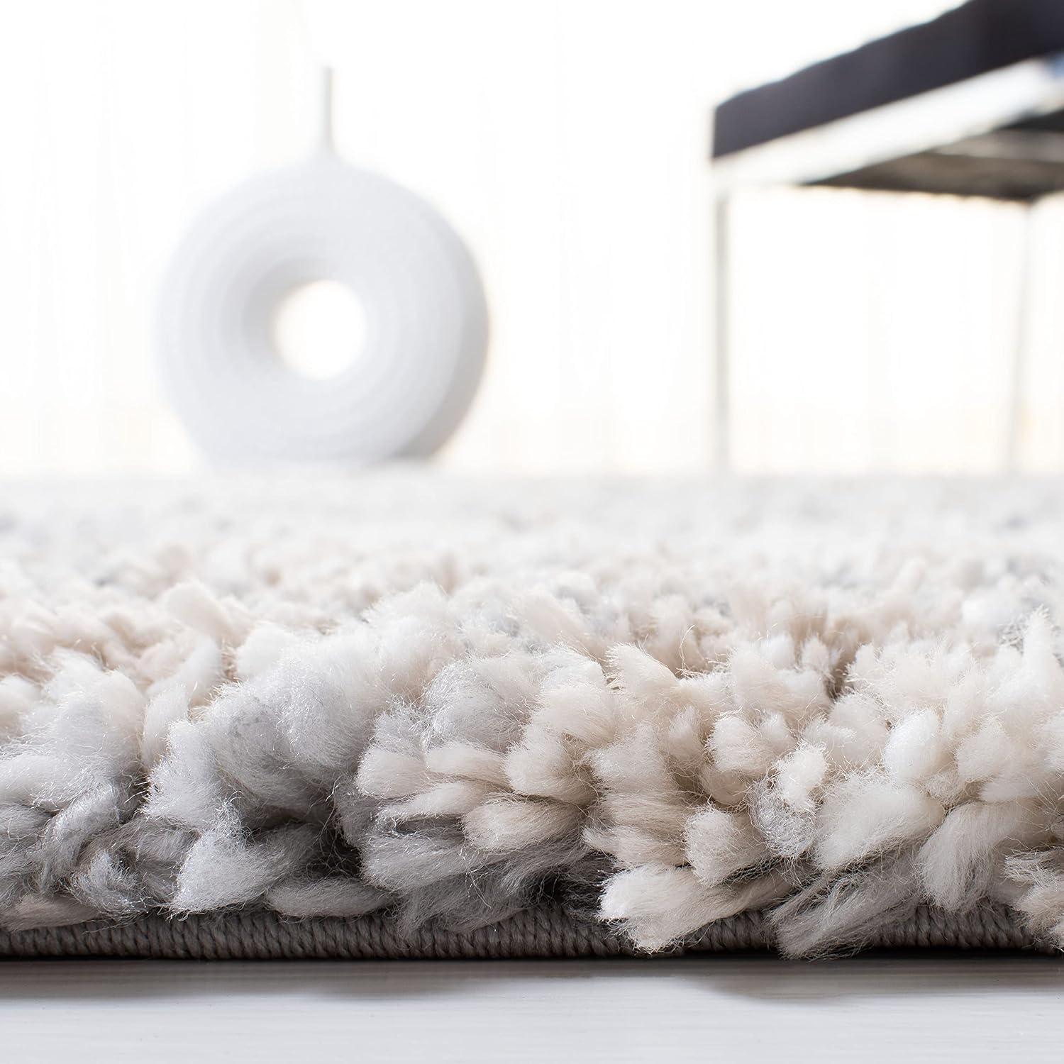 image:imageSAFAVIEH Area Rug 8x10 Fontana Shag Collection Large Grey amp Ivory Modern Design NonShedding amp Easy Cleaning Ultra Plush Thick Pile Ideal for Living Room Bedroom Dining Space FNT856G
