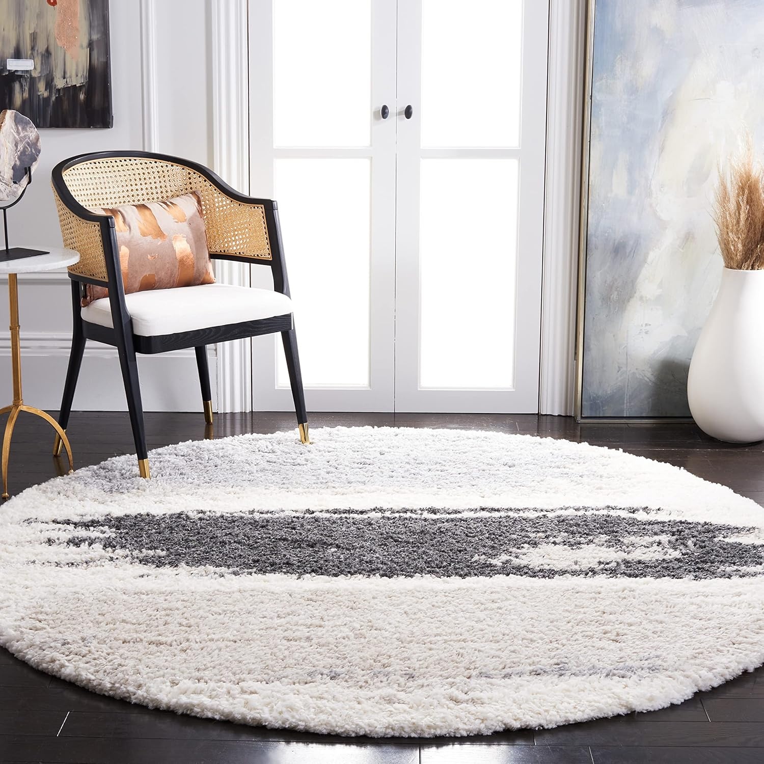 image:imageSAFAVIEH Area Rug 8x10 Fontana Shag Collection Large Grey amp Ivory Modern Design NonShedding amp Easy Cleaning Ultra Plush Thick Pile Ideal for Living Room Bedroom Dining Space FNT898FGreyIvory