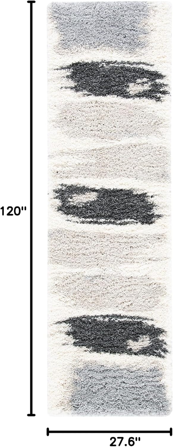 image:imageSAFAVIEH Area Rug 8x10 Fontana Shag Collection Large Grey amp Ivory Modern Design NonShedding amp Easy Cleaning Ultra Plush Thick Pile Ideal for Living Room Bedroom Dining Space FNT898FGreyIvory
