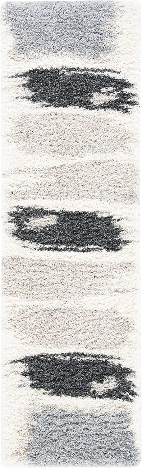 image:imageSAFAVIEH Area Rug 8x10 Fontana Shag Collection Large Grey amp Ivory Modern Design NonShedding amp Easy Cleaning Ultra Plush Thick Pile Ideal for Living Room Bedroom Dining Space FNT898FGreyIvory