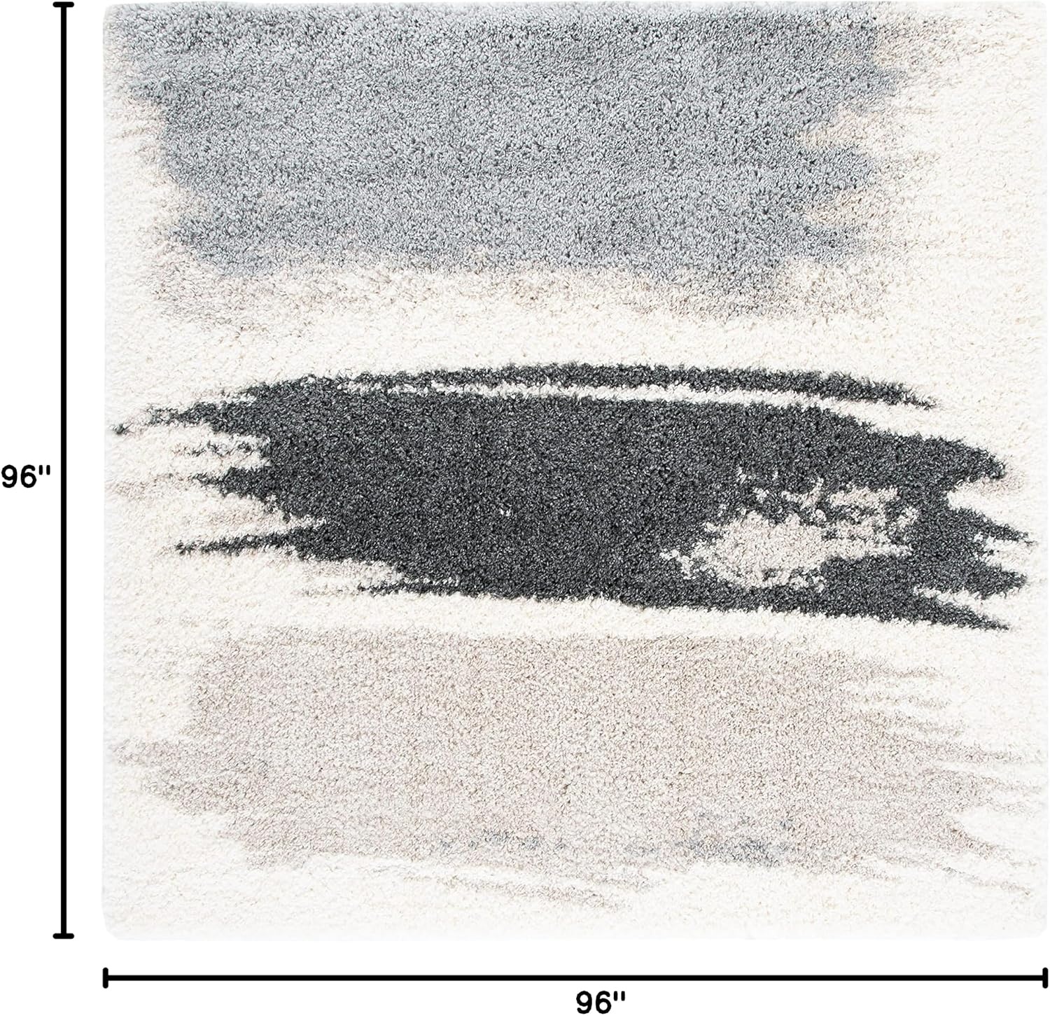 image:imageSAFAVIEH Area Rug 8x10 Fontana Shag Collection Large Grey amp Ivory Modern Design NonShedding amp Easy Cleaning Ultra Plush Thick Pile Ideal for Living Room Bedroom Dining Space FNT898FGreyIvory