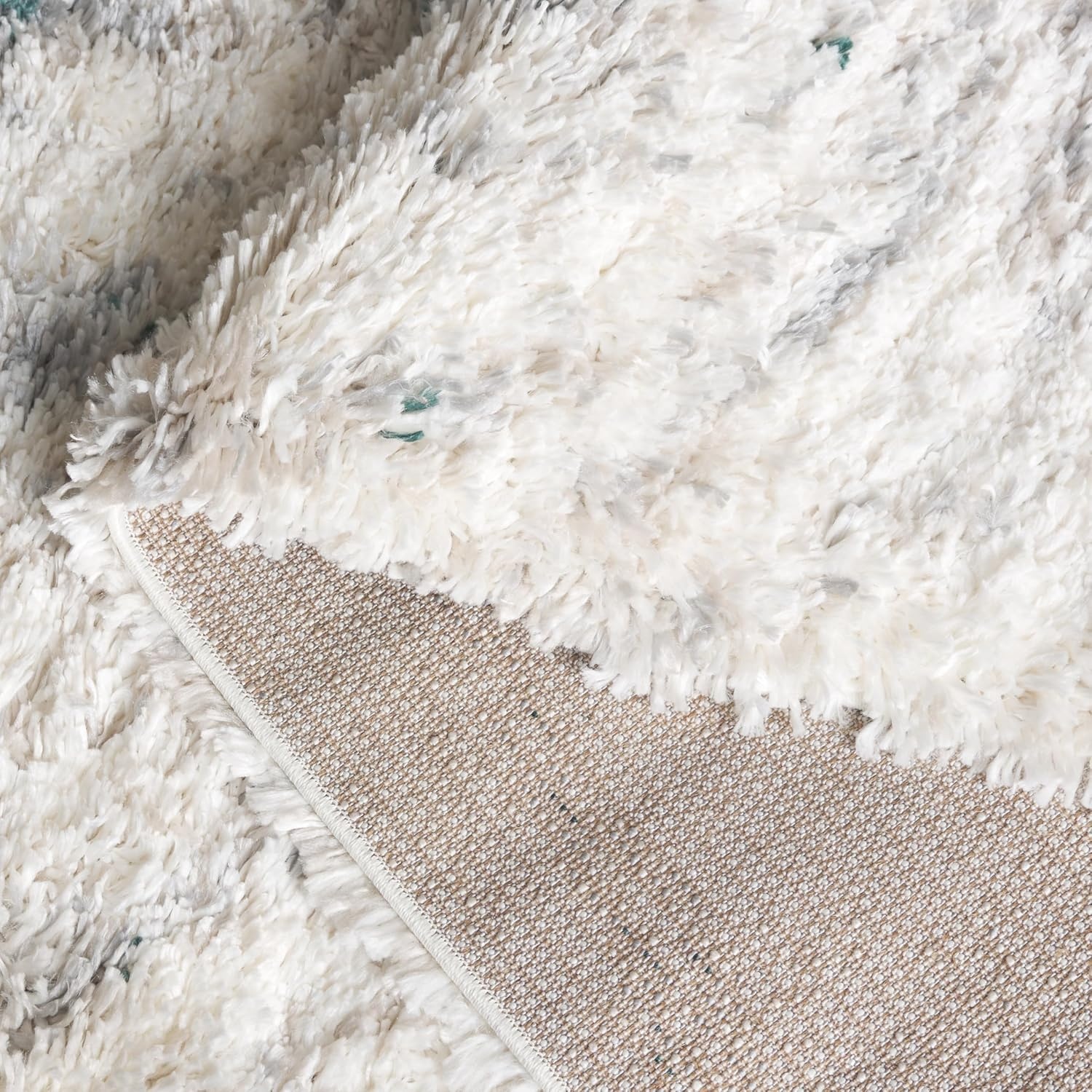 image:imageSAFAVIEH Area Rug 8x10 Fontana Shag Collection Large Ivory amp Green Modern Design NonShedding amp Easy Cleaning Ultra Plush Thick Pile Ideal for Living Room Bedroom Dining Space FNT848BIvoryGreen