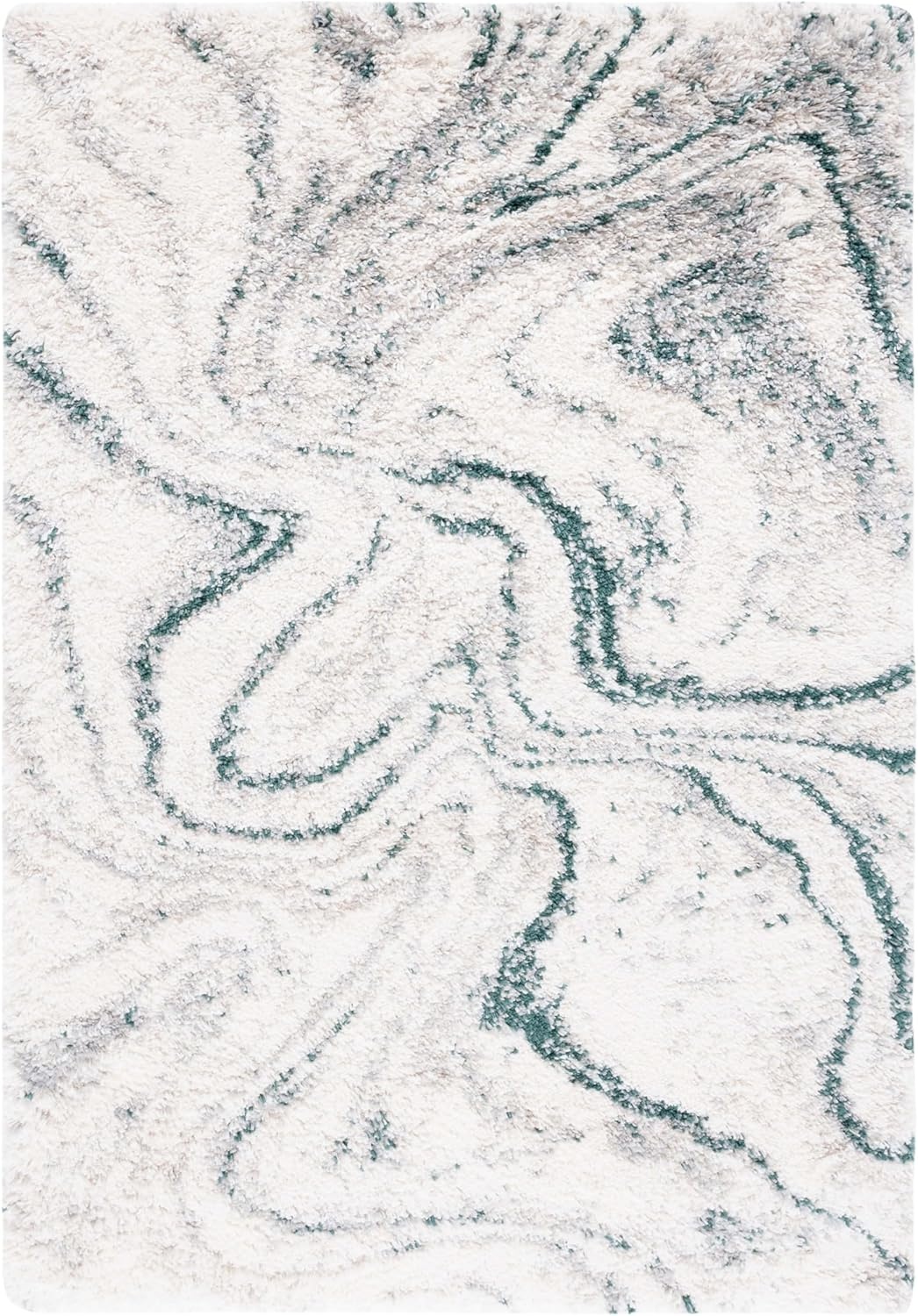 image:imageSAFAVIEH Area Rug 8x10 Fontana Shag Collection Large Ivory amp Green Modern Design NonShedding amp Easy Cleaning Ultra Plush Thick Pile Ideal for Living Room Bedroom Dining Space FNT848BIvoryGreen