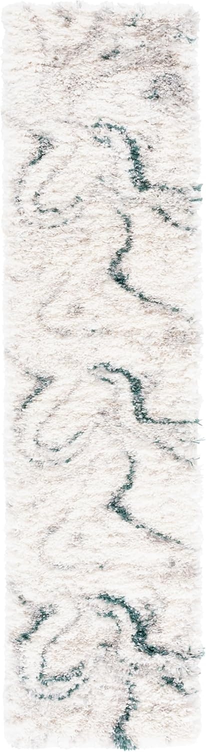 image:imageSAFAVIEH Area Rug 8x10 Fontana Shag Collection Large Ivory amp Green Modern Design NonShedding amp Easy Cleaning Ultra Plush Thick Pile Ideal for Living Room Bedroom Dining Space FNT848BIvoryGreen