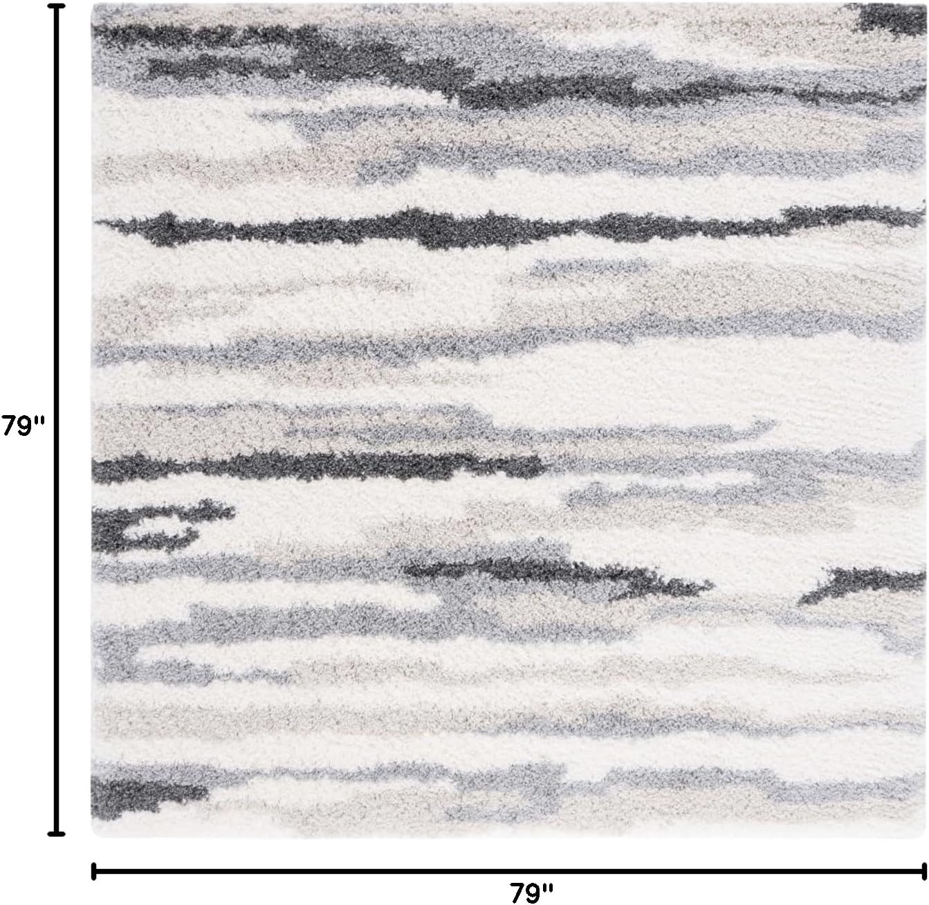 image:imageSAFAVIEH Area Rug 8x10 Fontana Shag Collection Large Ivory amp Grey Modern Design NonShedding amp Easy Cleaning Ultra Plush Thick Pile Ideal for Living Room Bedroom Dining Space FNT833AIvoryGrey