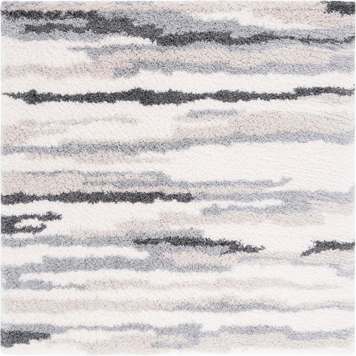image:imageSAFAVIEH Area Rug 8x10 Fontana Shag Collection Large Ivory amp Grey Modern Design NonShedding amp Easy Cleaning Ultra Plush Thick Pile Ideal for Living Room Bedroom Dining Space FNT833AIvoryGrey
