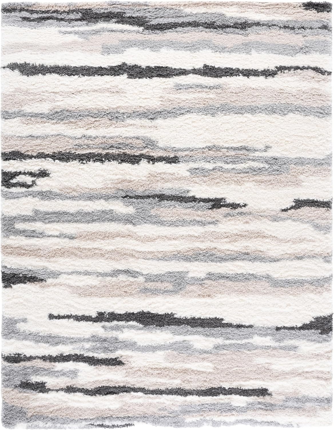 image:imageSAFAVIEH Area Rug 8x10 Fontana Shag Collection Large Ivory amp Grey Modern Design NonShedding amp Easy Cleaning Ultra Plush Thick Pile Ideal for Living Room Bedroom Dining Space FNT833AIvoryGrey