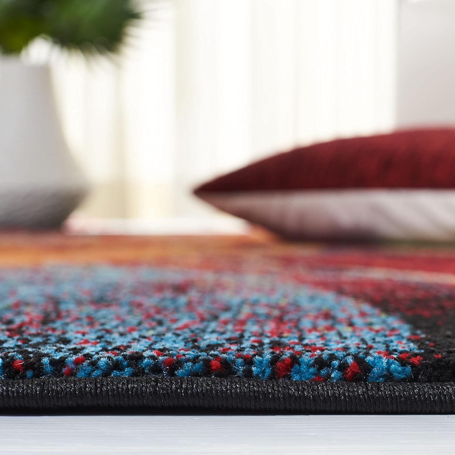image:imageSAFAVIEH Area Rug 8x10 Glacier Collection Large Red amp Green Modern Abstract Design NonShedding amp Easy Cleaning Ideal for Living Room Bedroom Office Dining Space GLA126Q