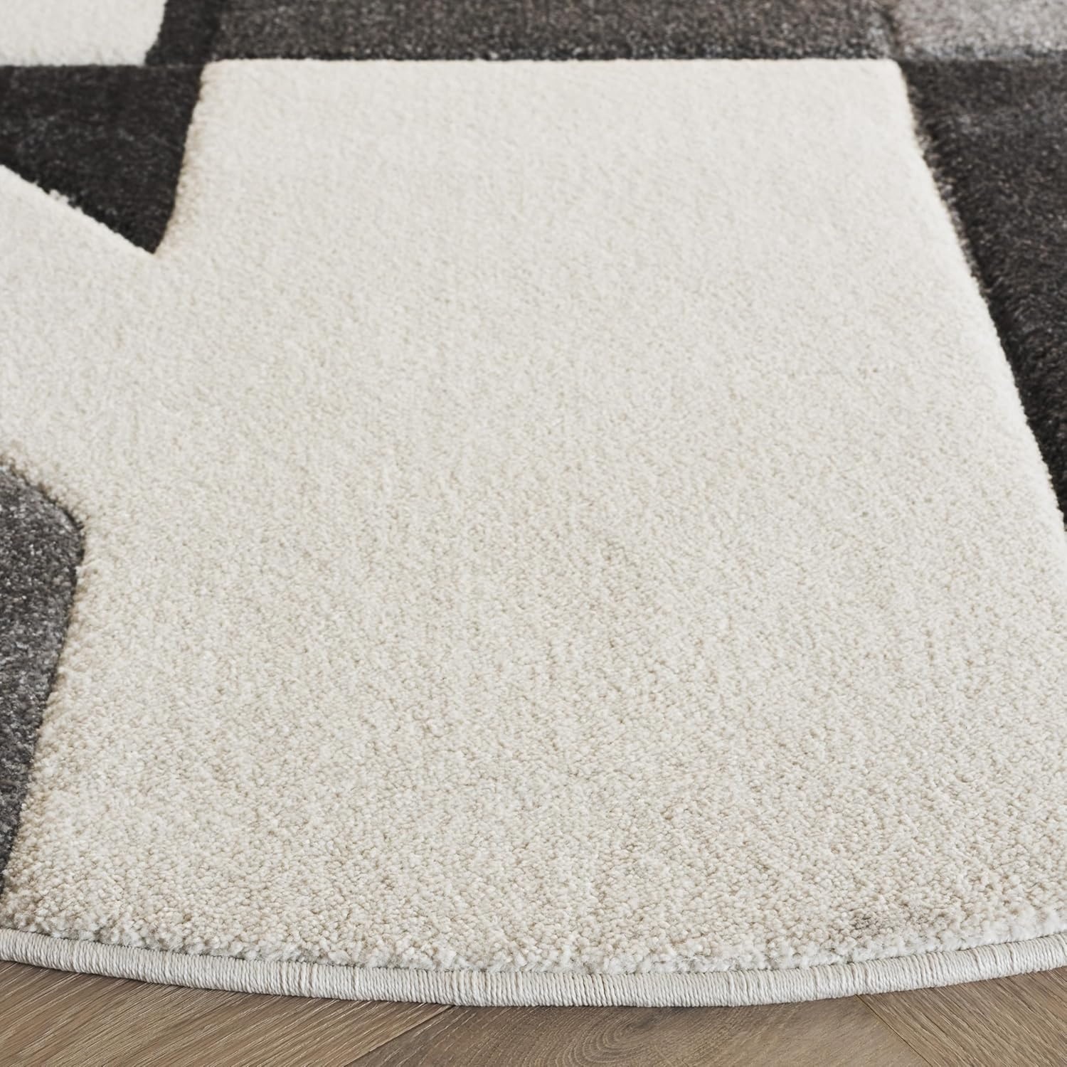 image:imageSAFAVIEH Area Rug 8x10 Hollywood Collection Large Ivory amp Peacock Blue MidCentury Modern Design NonShedding amp Easy Cleaning Ideal for Living Room Bedroom Office Dining Space HLW709BIvoryGrey