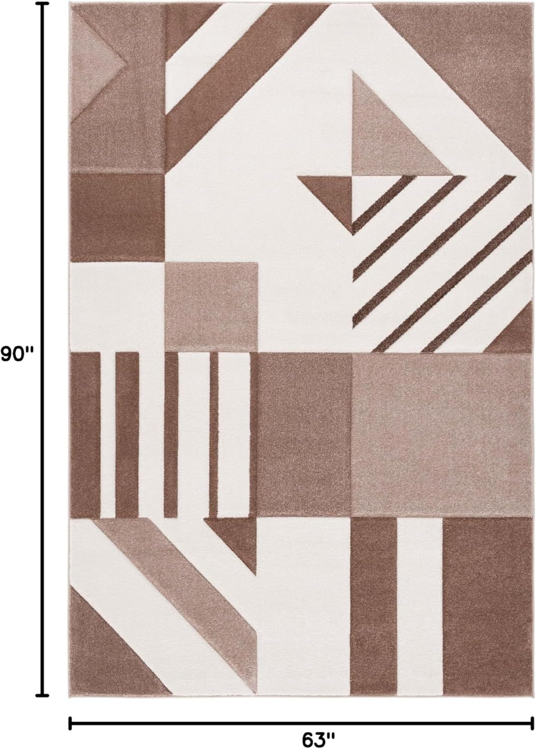 image:imageSAFAVIEH Area Rug 8x10 Hollywood Collection Large Ivory amp Peacock Blue MidCentury Modern Design NonShedding amp Easy Cleaning Ideal for Living Room Bedroom Office Dining Space HLW709BIvoryBrown