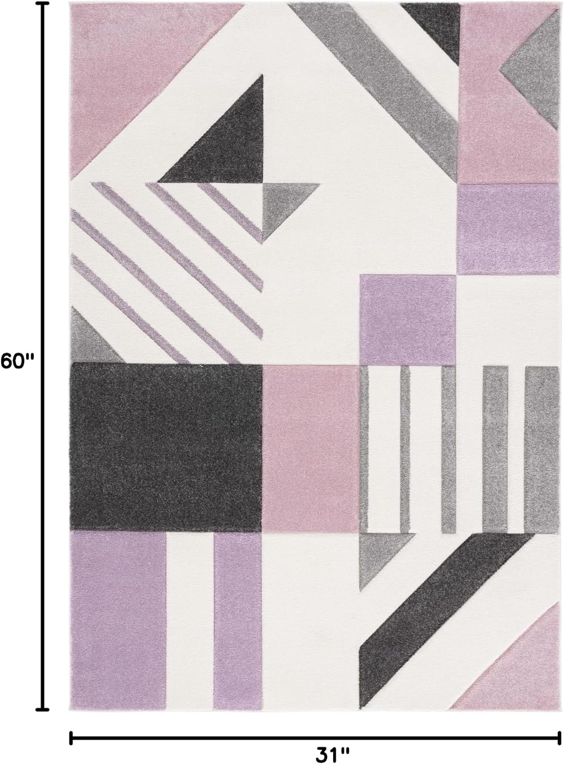 image:imageSAFAVIEH Area Rug 8x10 Hollywood Collection Large Ivory amp Peacock Blue MidCentury Modern Design NonShedding amp Easy Cleaning Ideal for Living Room Bedroom Office Dining Space HLW709BIvoryPurple