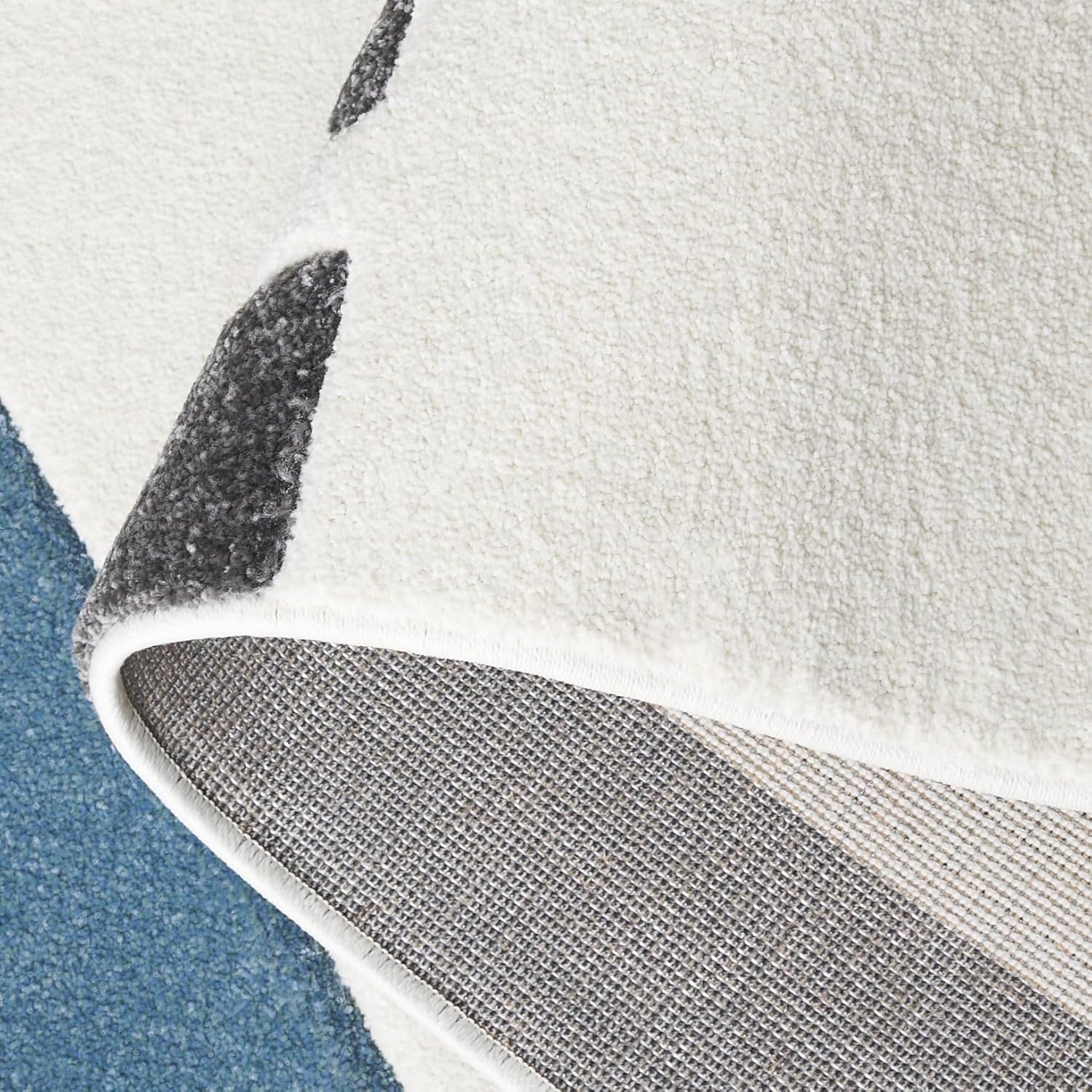 image:imageSAFAVIEH Area Rug 8x10 Hollywood Collection Large Ivory amp Peacock Blue MidCentury Modern Design NonShedding amp Easy Cleaning Ideal for Living Room Bedroom Office Dining Space HLW709BIvoryBlue