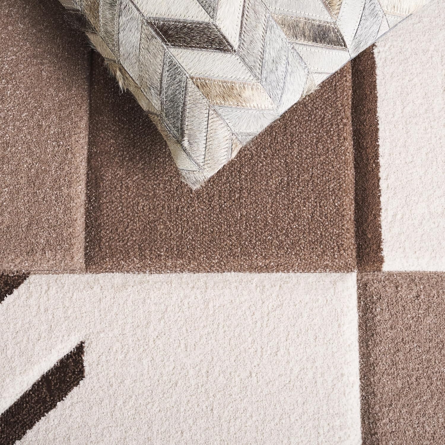 image:imageSAFAVIEH Area Rug 8x10 Hollywood Collection Large Ivory amp Peacock Blue MidCentury Modern Design NonShedding amp Easy Cleaning Ideal for Living Room Bedroom Office Dining Space HLW709BIvoryBrown