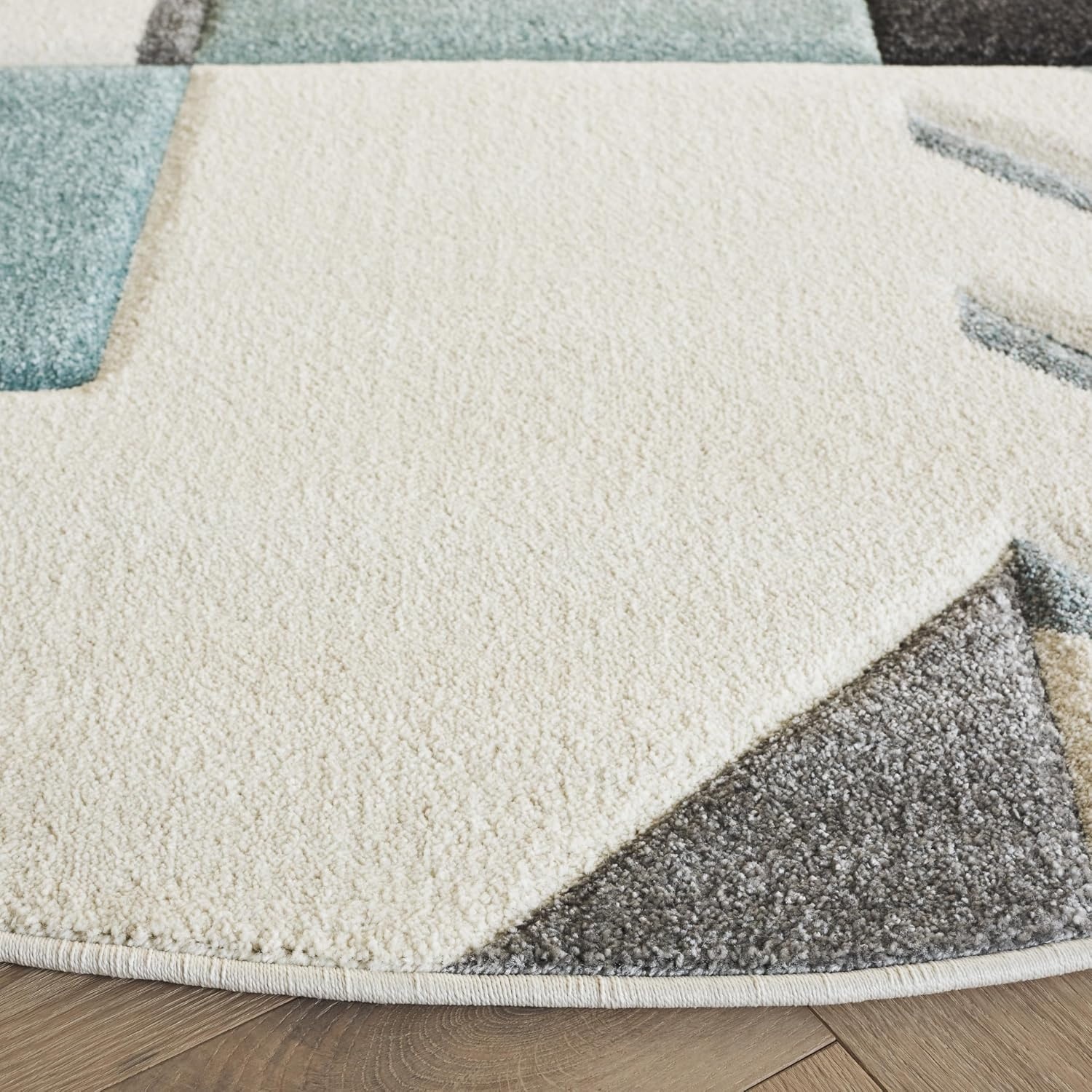 image:imageSAFAVIEH Area Rug 8x10 Hollywood Collection Large Ivory amp Peacock Blue MidCentury Modern Design NonShedding amp Easy Cleaning Ideal for Living Room Bedroom Office Dining Space HLW709BIvoryAqua
