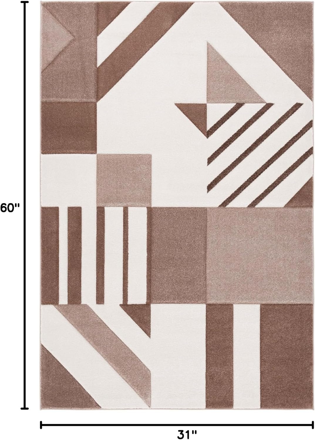 image:imageSAFAVIEH Area Rug 8x10 Hollywood Collection Large Ivory amp Peacock Blue MidCentury Modern Design NonShedding amp Easy Cleaning Ideal for Living Room Bedroom Office Dining Space HLW709BIvoryBrown