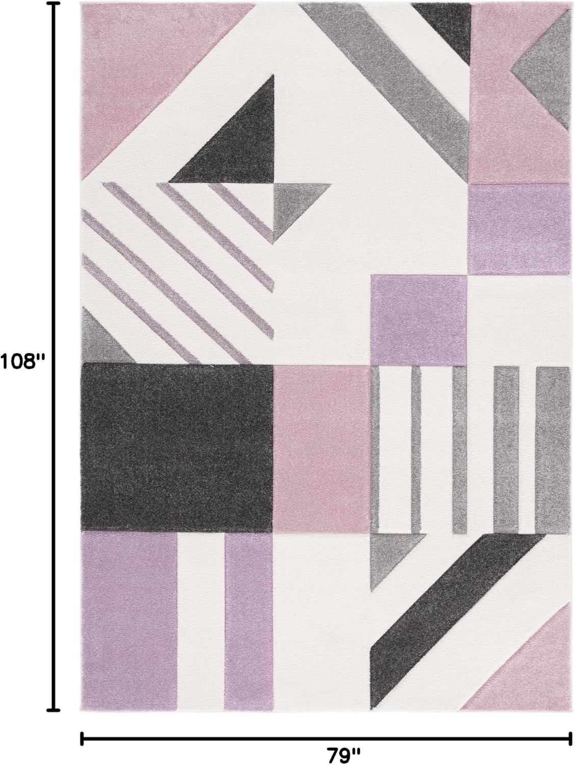 image:imageSAFAVIEH Area Rug 8x10 Hollywood Collection Large Ivory amp Peacock Blue MidCentury Modern Design NonShedding amp Easy Cleaning Ideal for Living Room Bedroom Office Dining Space HLW709BIvoryPurple