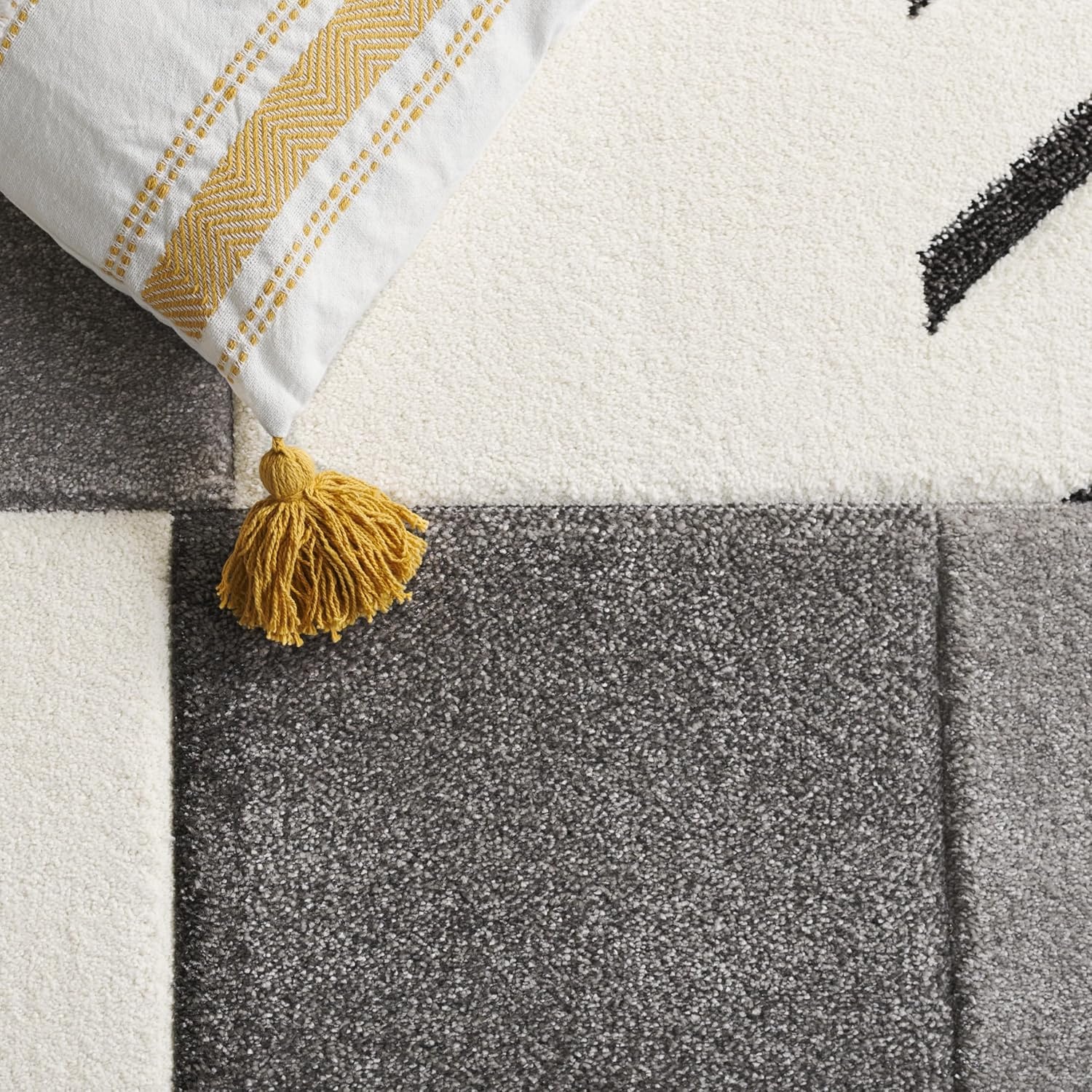 image:imageSAFAVIEH Area Rug 8x10 Hollywood Collection Large Ivory amp Peacock Blue MidCentury Modern Design NonShedding amp Easy Cleaning Ideal for Living Room Bedroom Office Dining Space HLW709BIvoryGrey