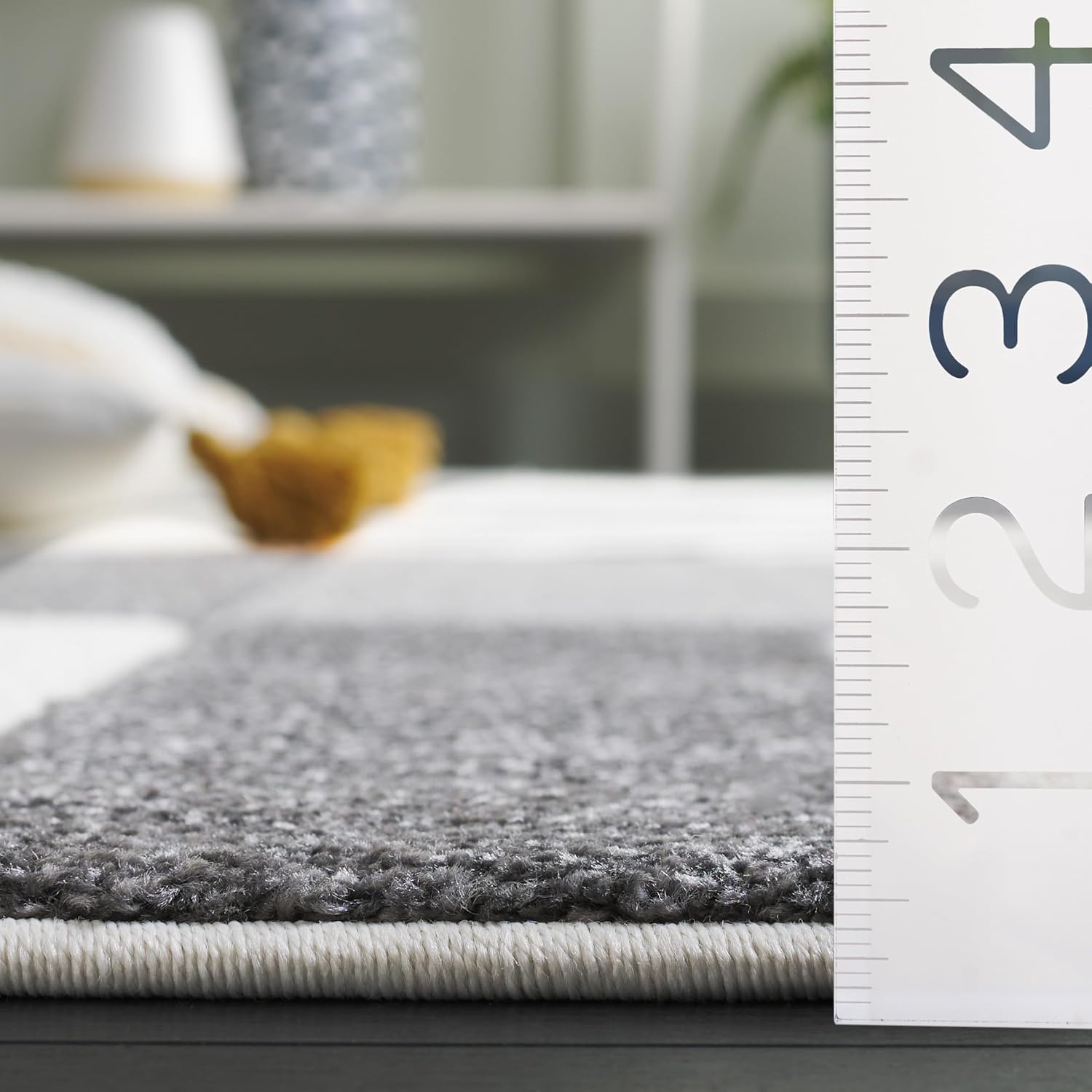 image:imageSAFAVIEH Area Rug 8x10 Hollywood Collection Large Ivory amp Peacock Blue MidCentury Modern Design NonShedding amp Easy Cleaning Ideal for Living Room Bedroom Office Dining Space HLW709BIvoryGrey
