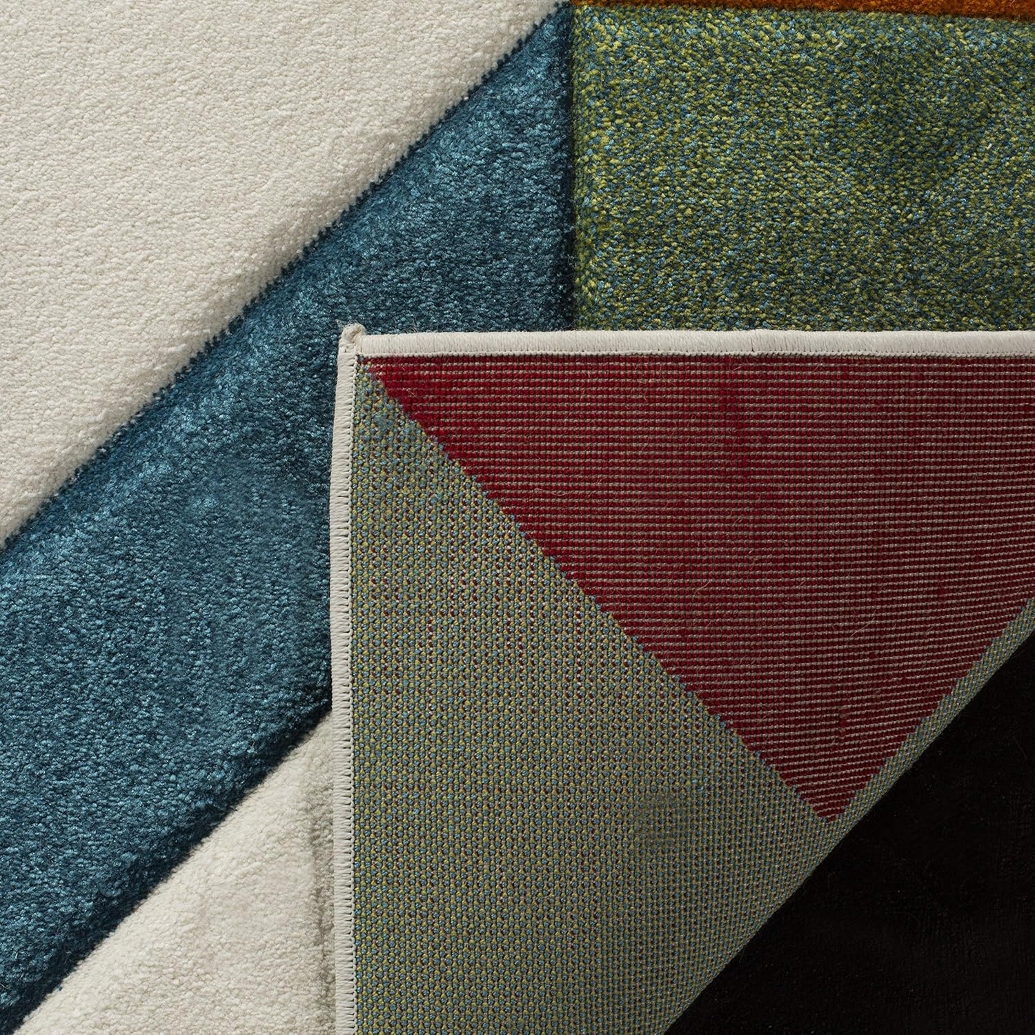 image:imageSAFAVIEH Area Rug 8x10 Hollywood Collection Large Ivory amp Peacock Blue MidCentury Modern Design NonShedding amp Easy Cleaning Ideal for Living Room Bedroom Office Dining Space HLW709BIvoryPeacock Blue