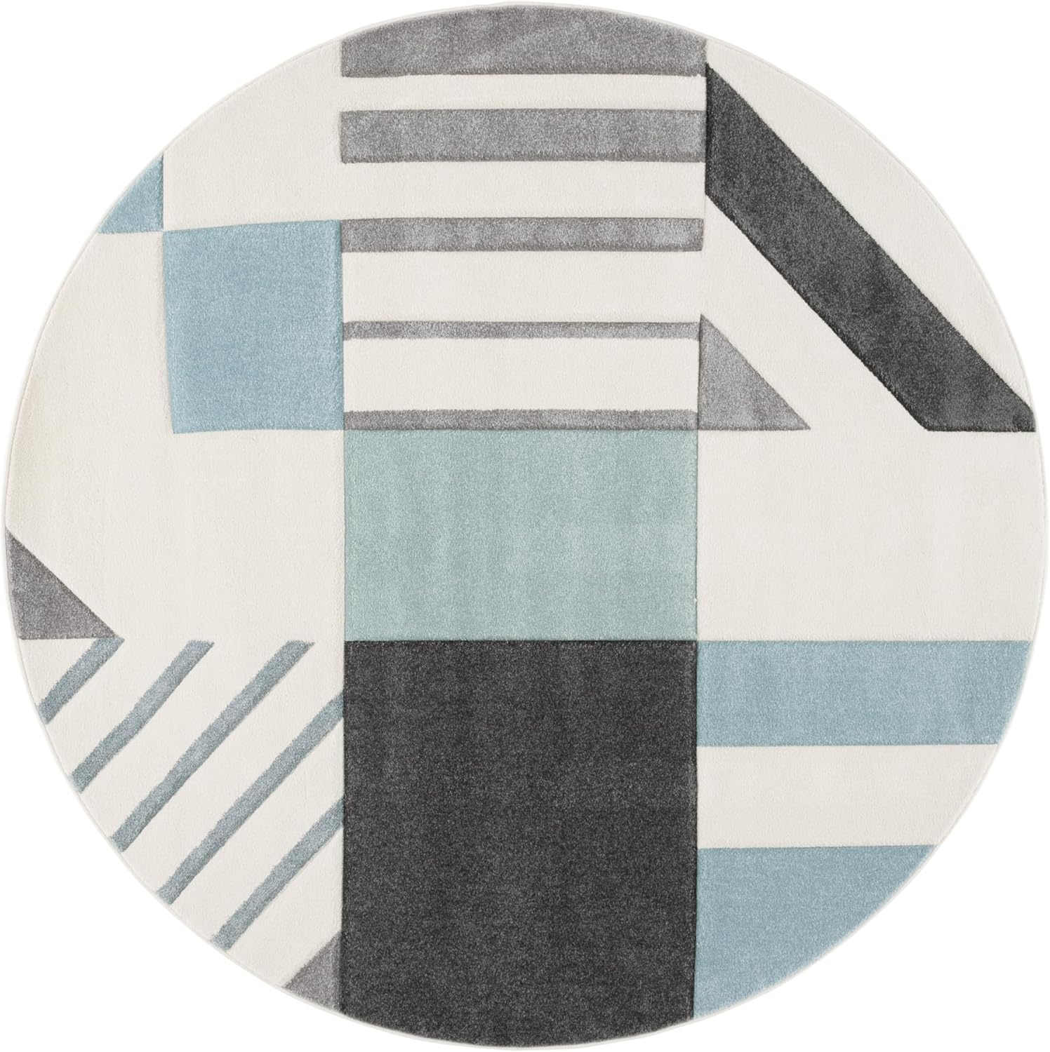 image:imageSAFAVIEH Area Rug 8x10 Hollywood Collection Large Ivory amp Peacock Blue MidCentury Modern Design NonShedding amp Easy Cleaning Ideal for Living Room Bedroom Office Dining Space HLW709BIvoryAqua