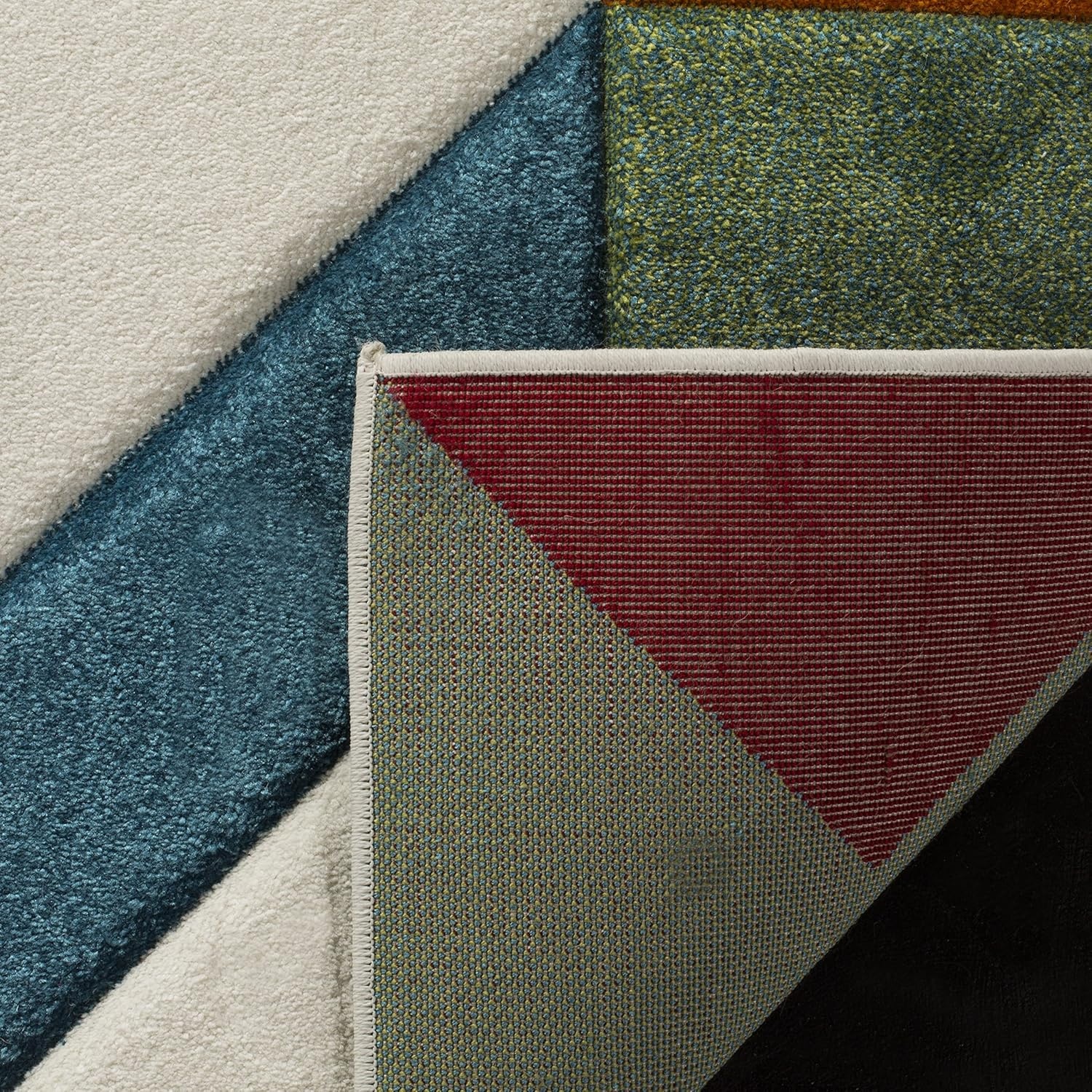 image:imageSAFAVIEH Area Rug 8x10 Hollywood Collection Large Ivory amp Peacock Blue MidCentury Modern Design NonShedding amp Easy Cleaning Ideal for Living Room Bedroom Office Dining Space HLW709BIvoryPeacock Blue